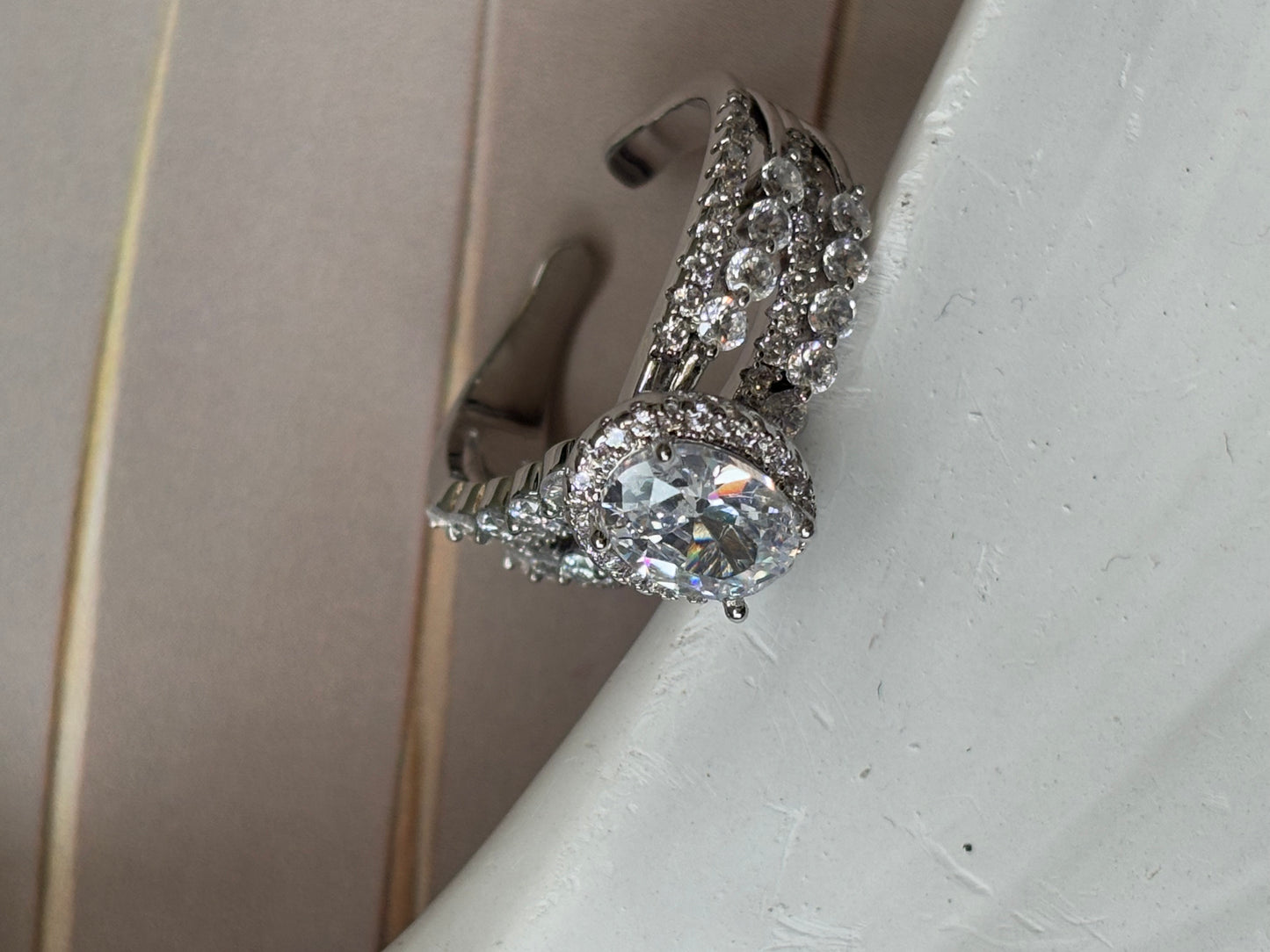 Silver AD Engage me Ring