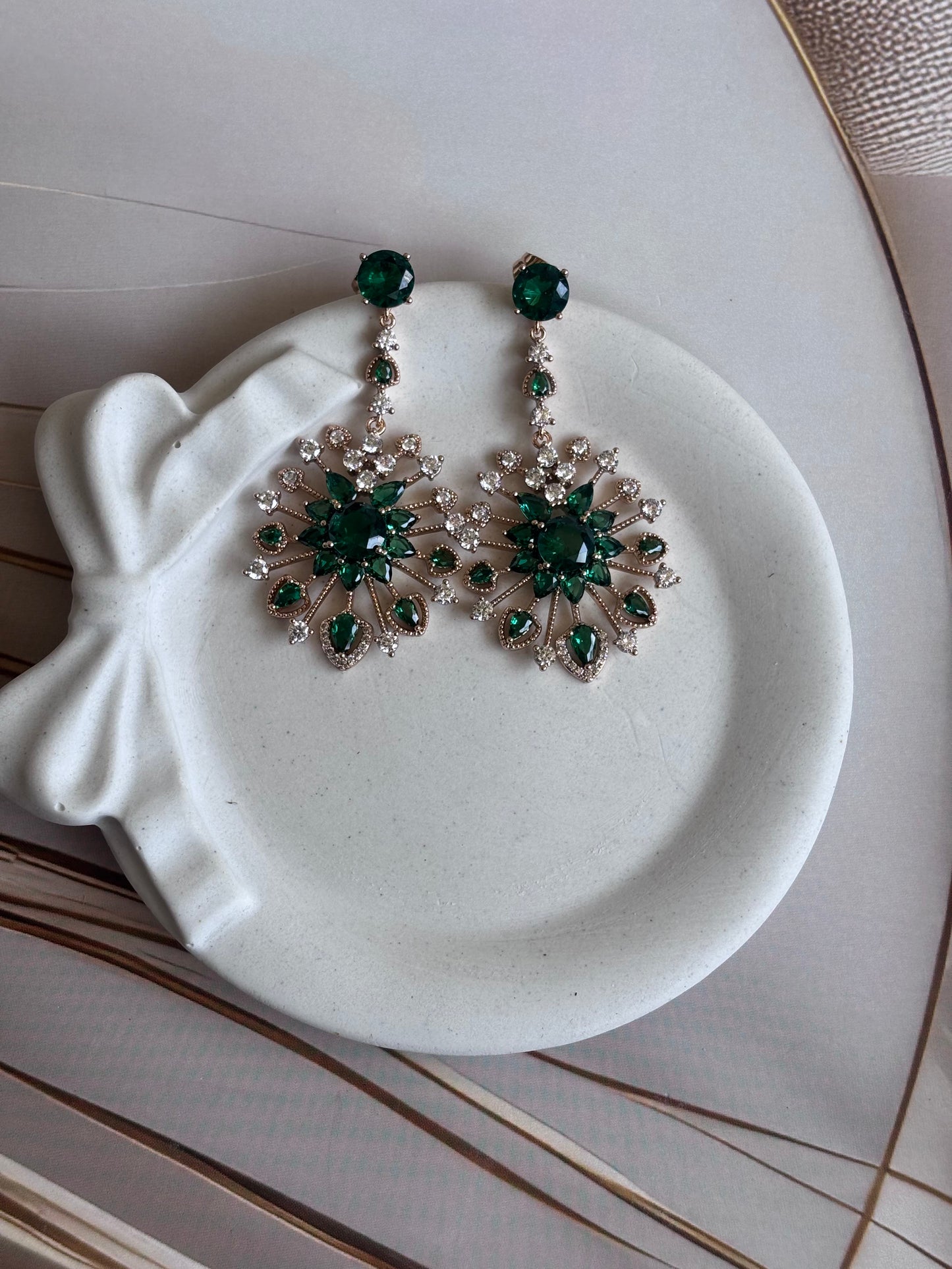 Green Queen Studded Earrings