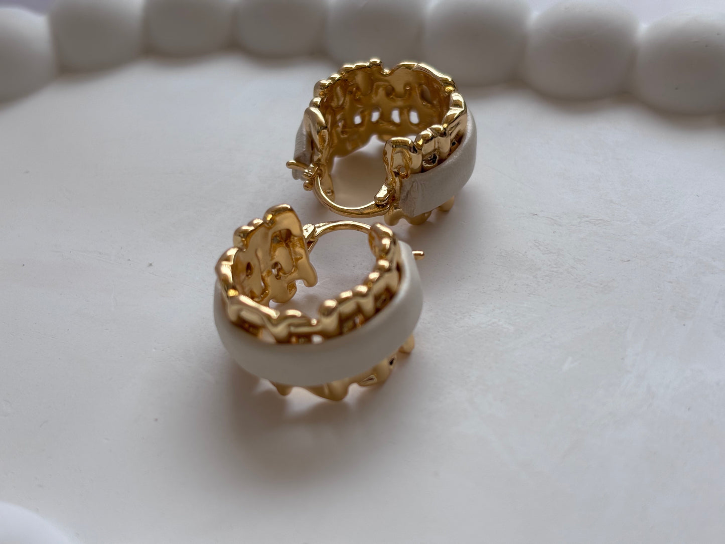 Bonie White hoop earrings