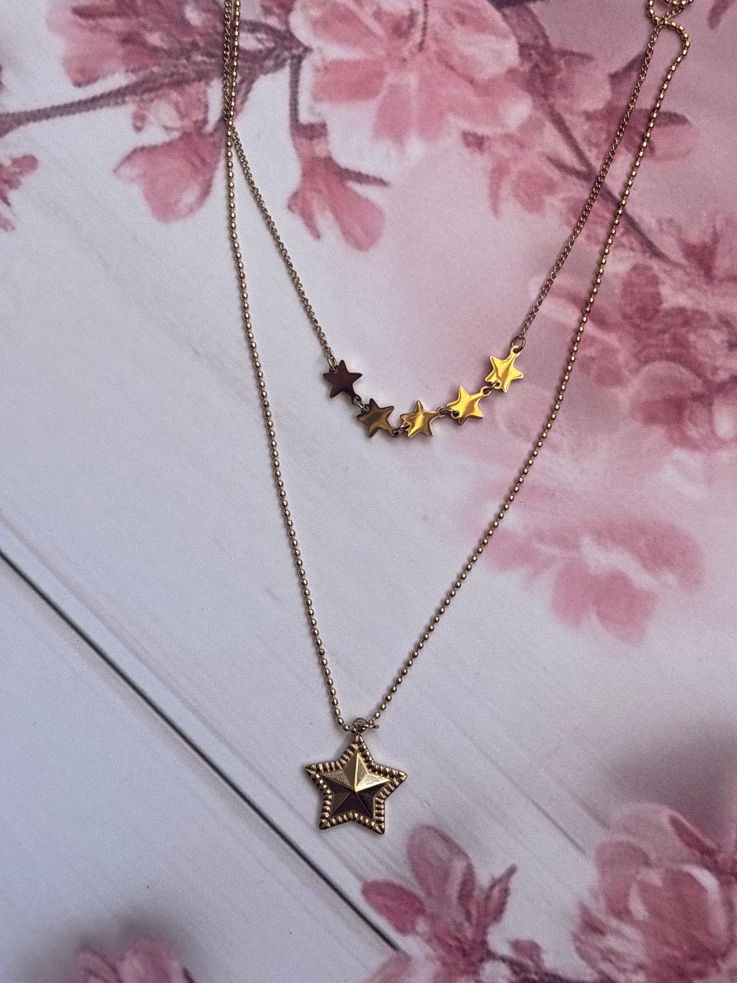 Starry star layered necklace