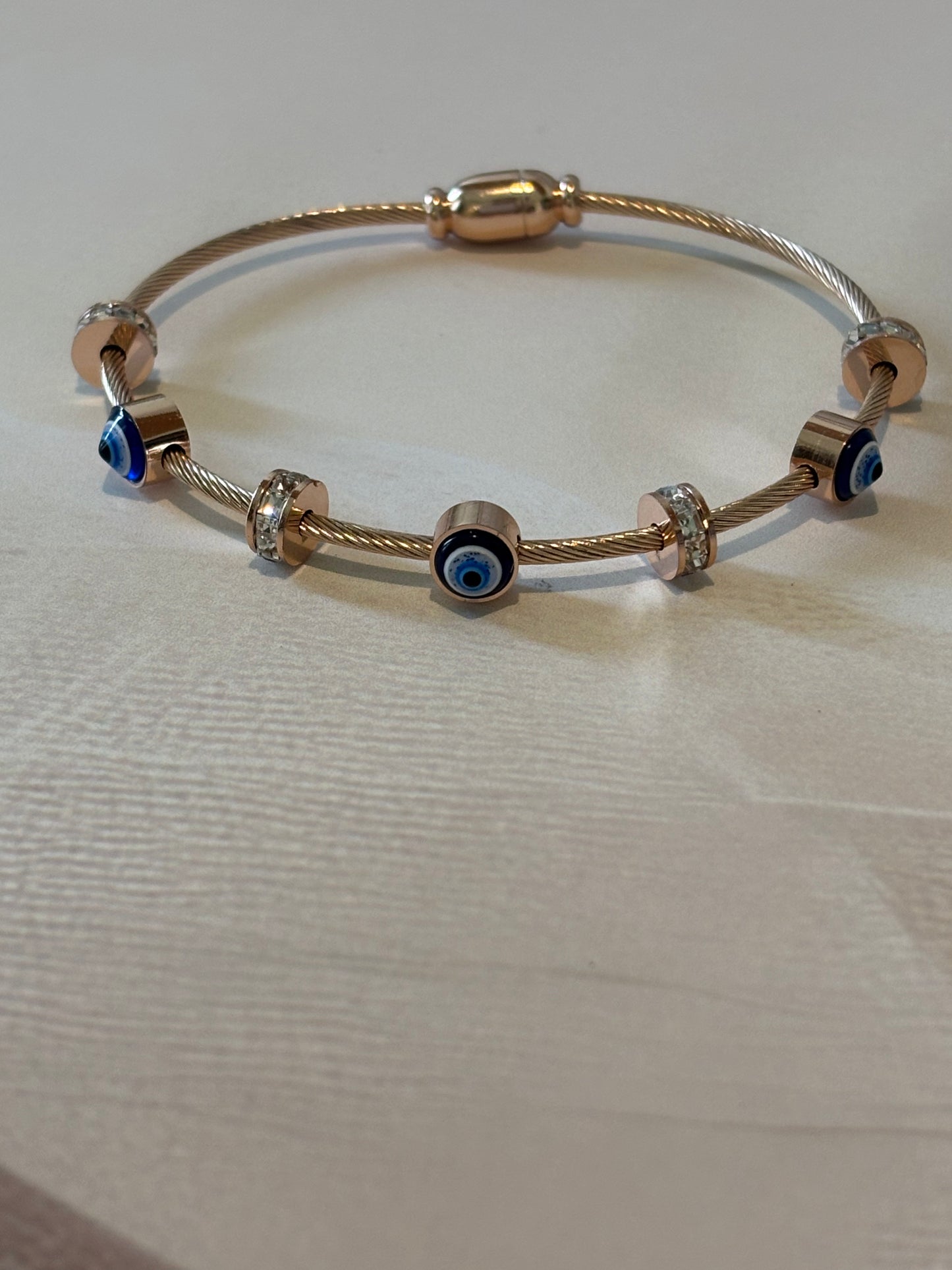 Silver colour evil eye bracelet kada