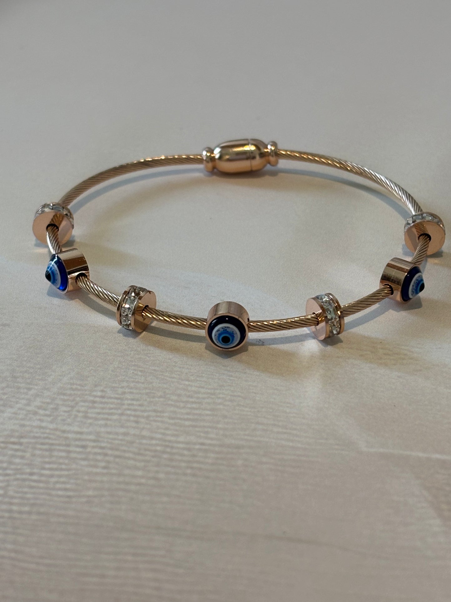 Silver colour evil eye bracelet kada