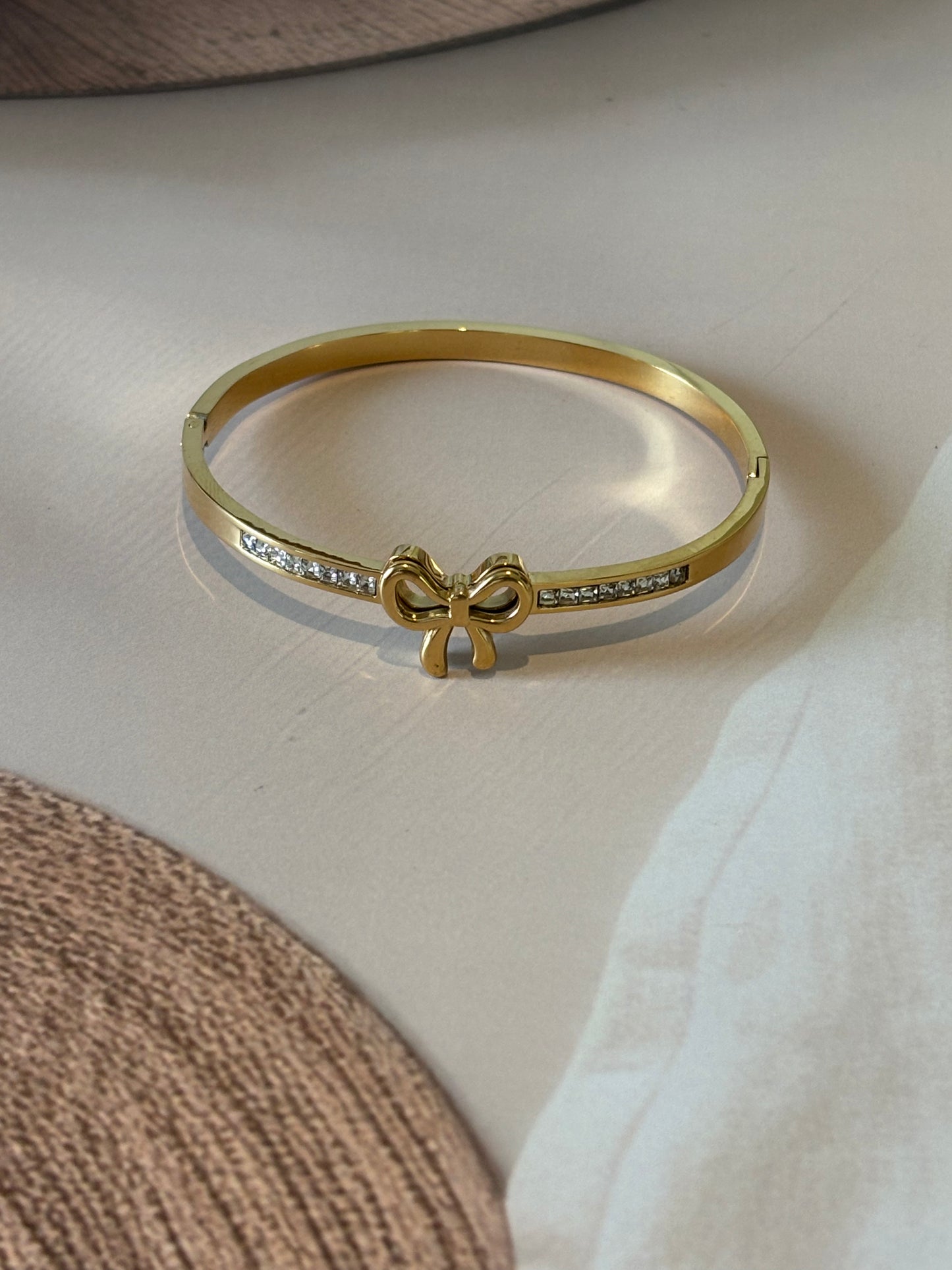 Bow design studded bracelet kada