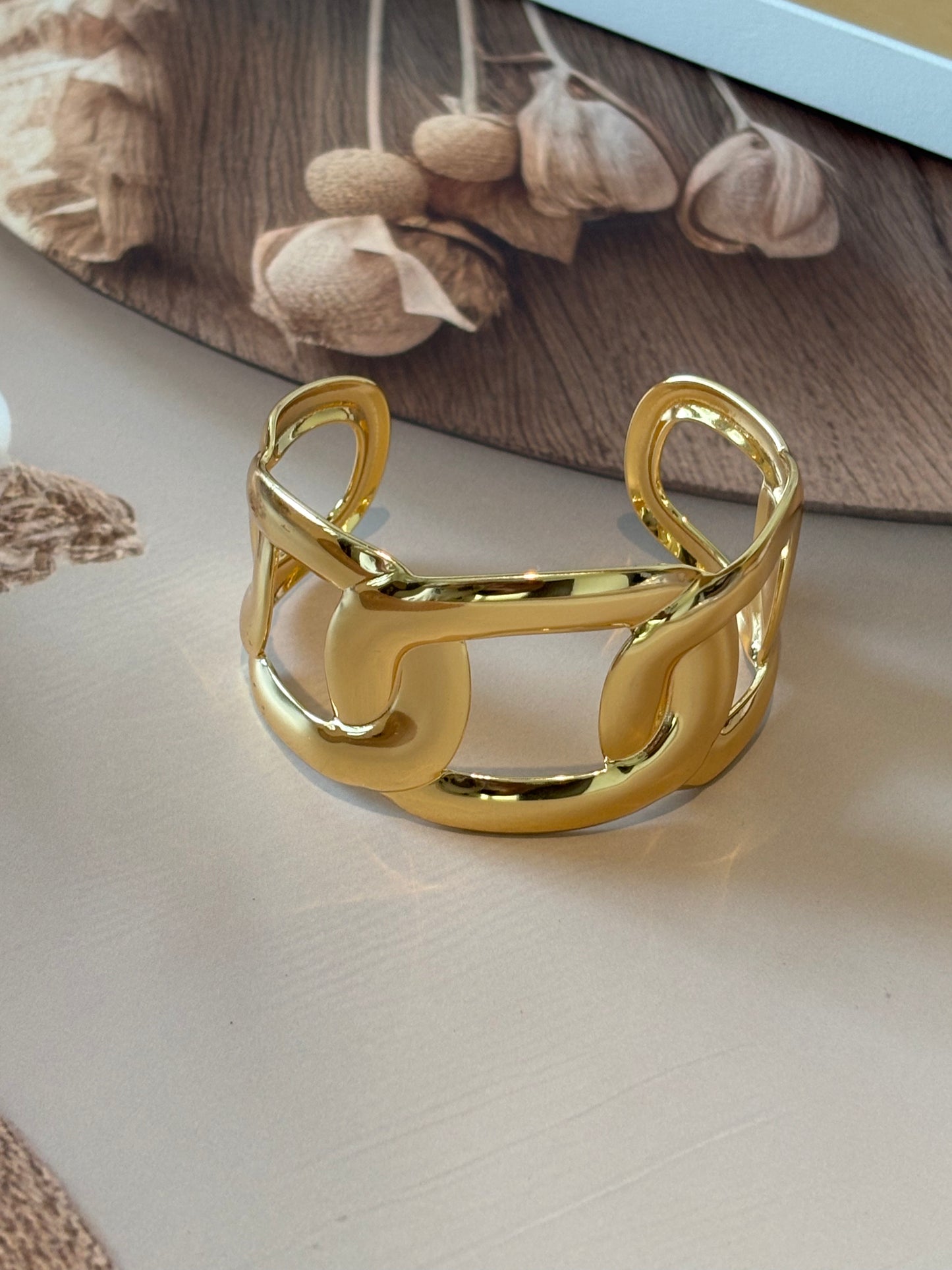 Golden broad cuff