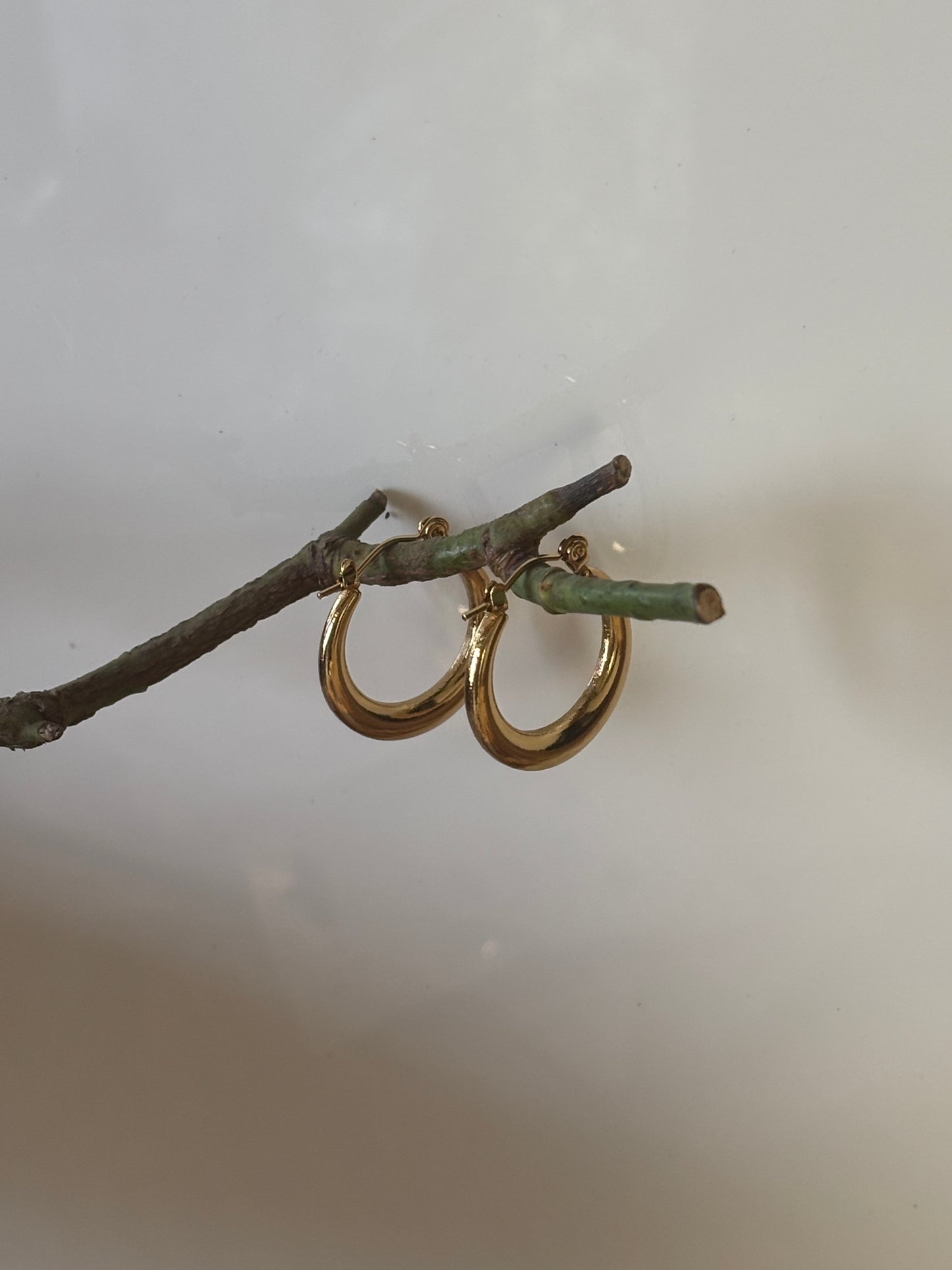 Golden round hoops