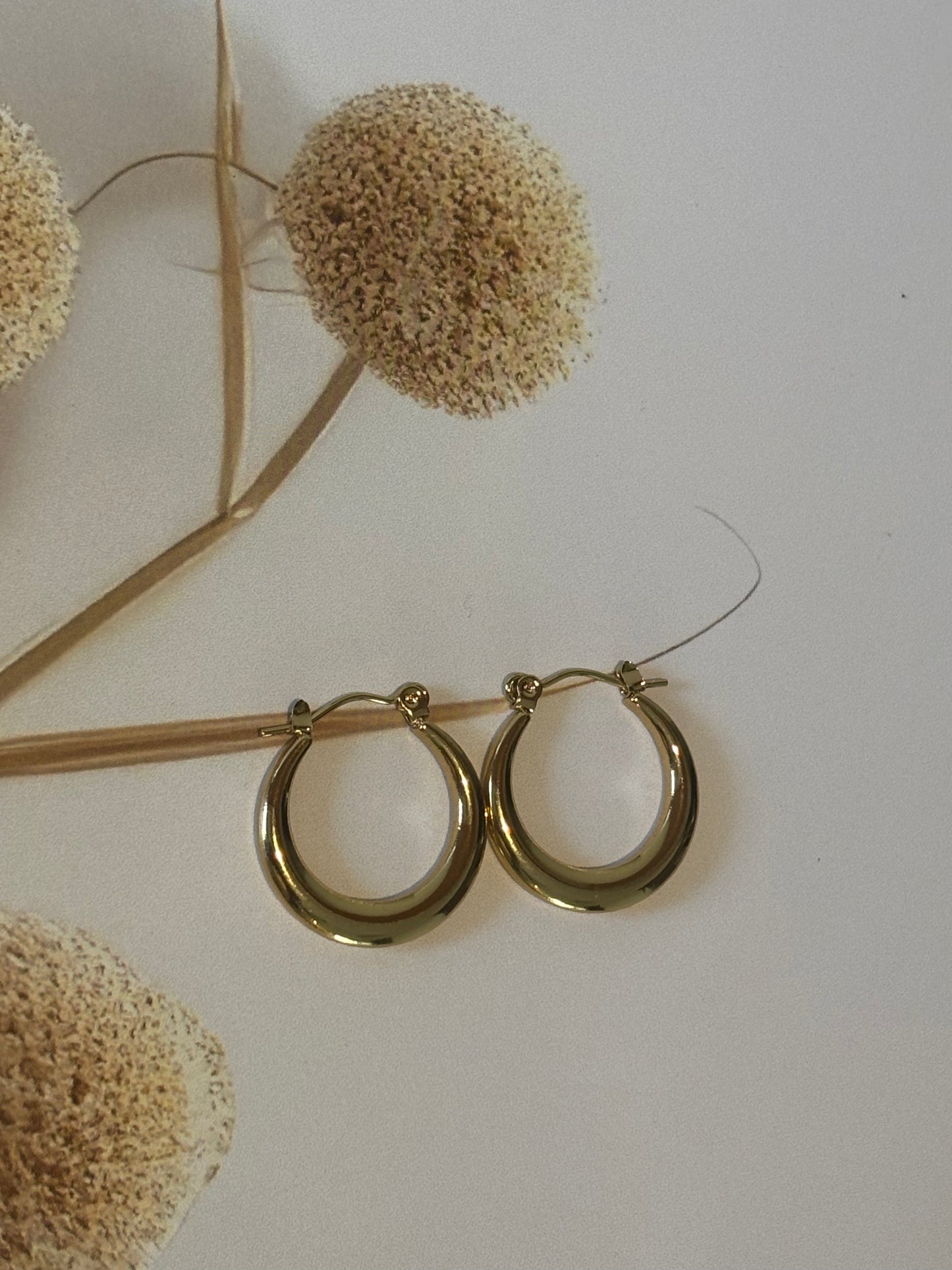 Golden round hoops