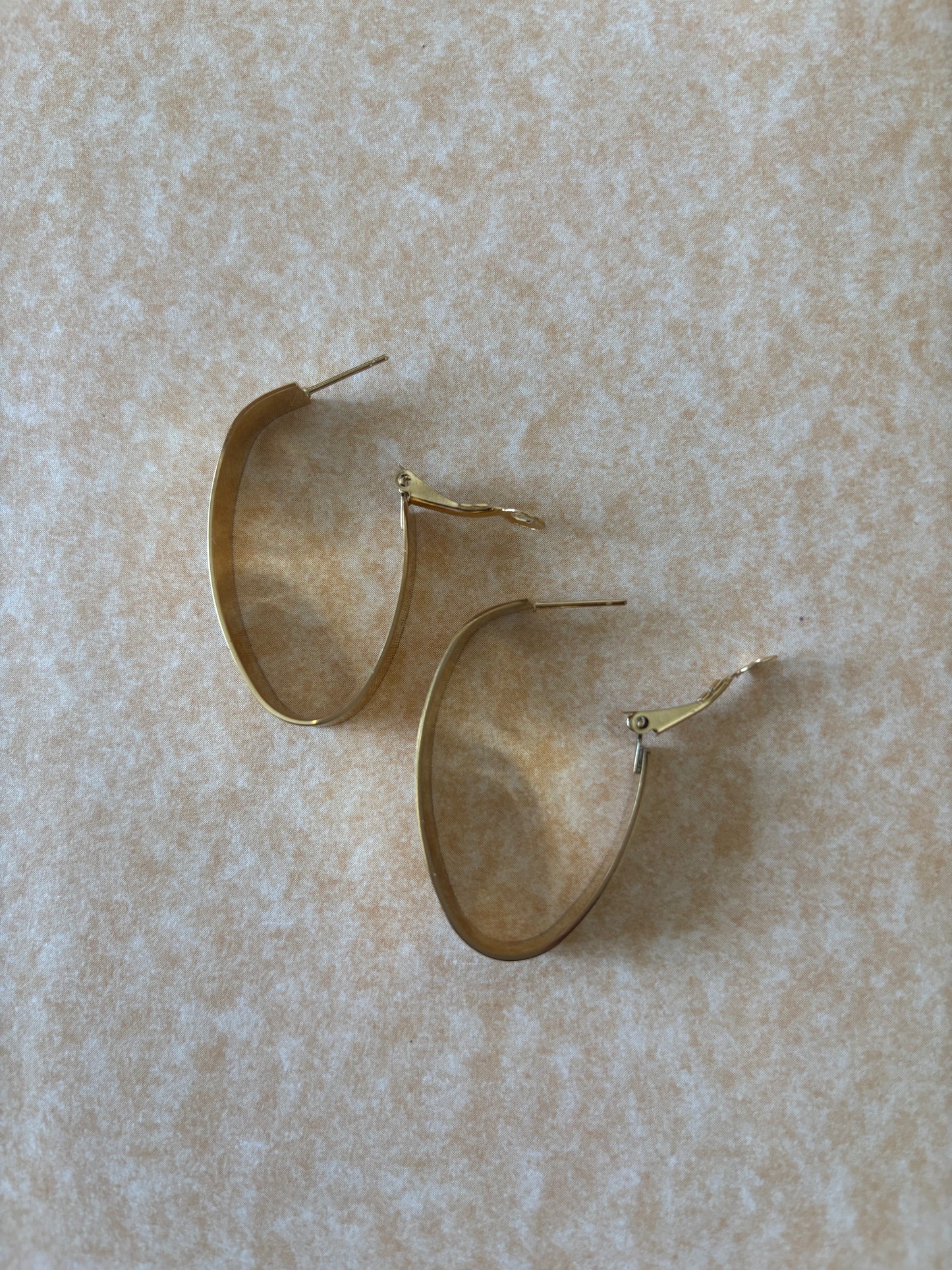 Golden oval me big hoops