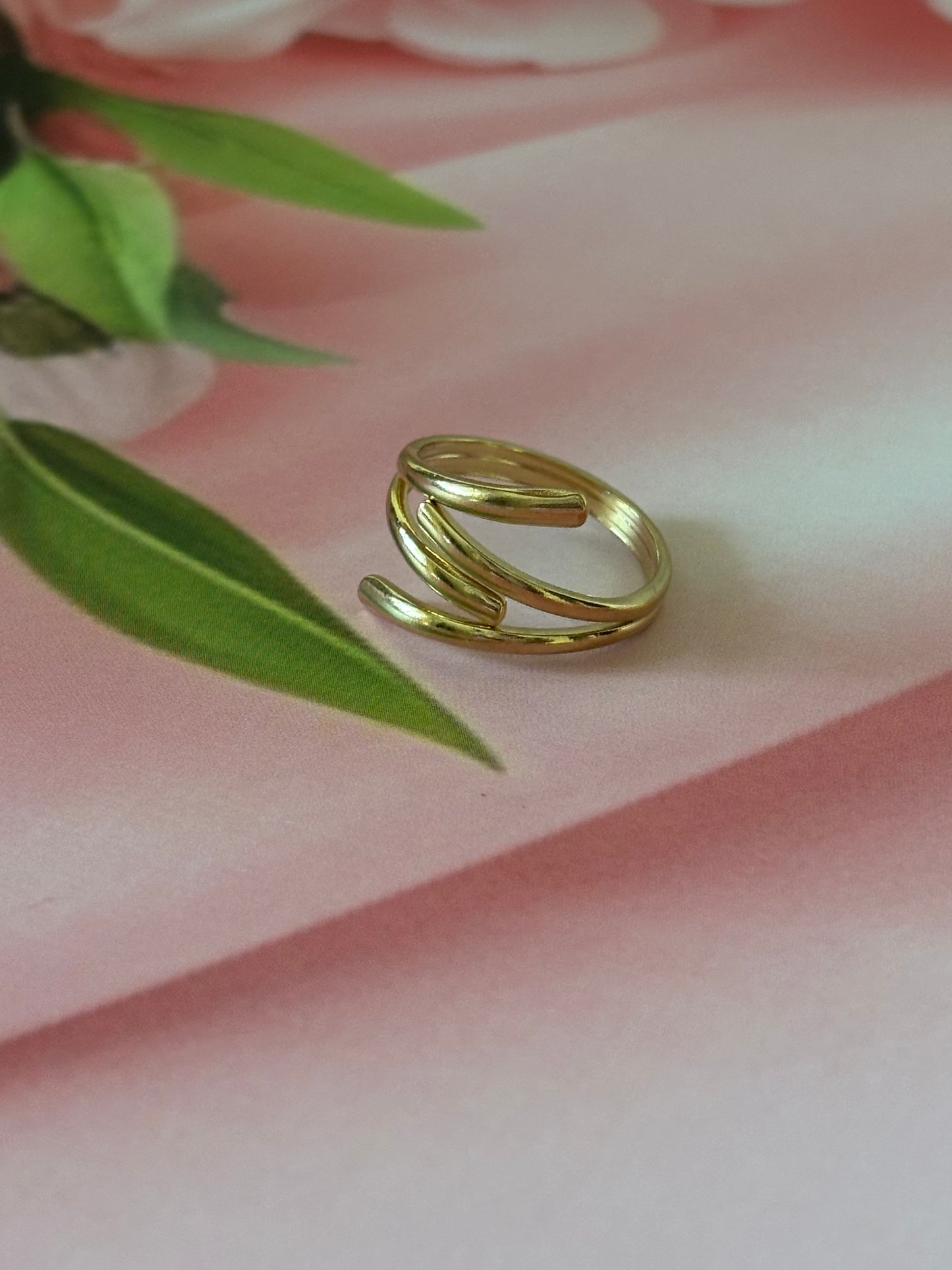 golden double layers plain ring