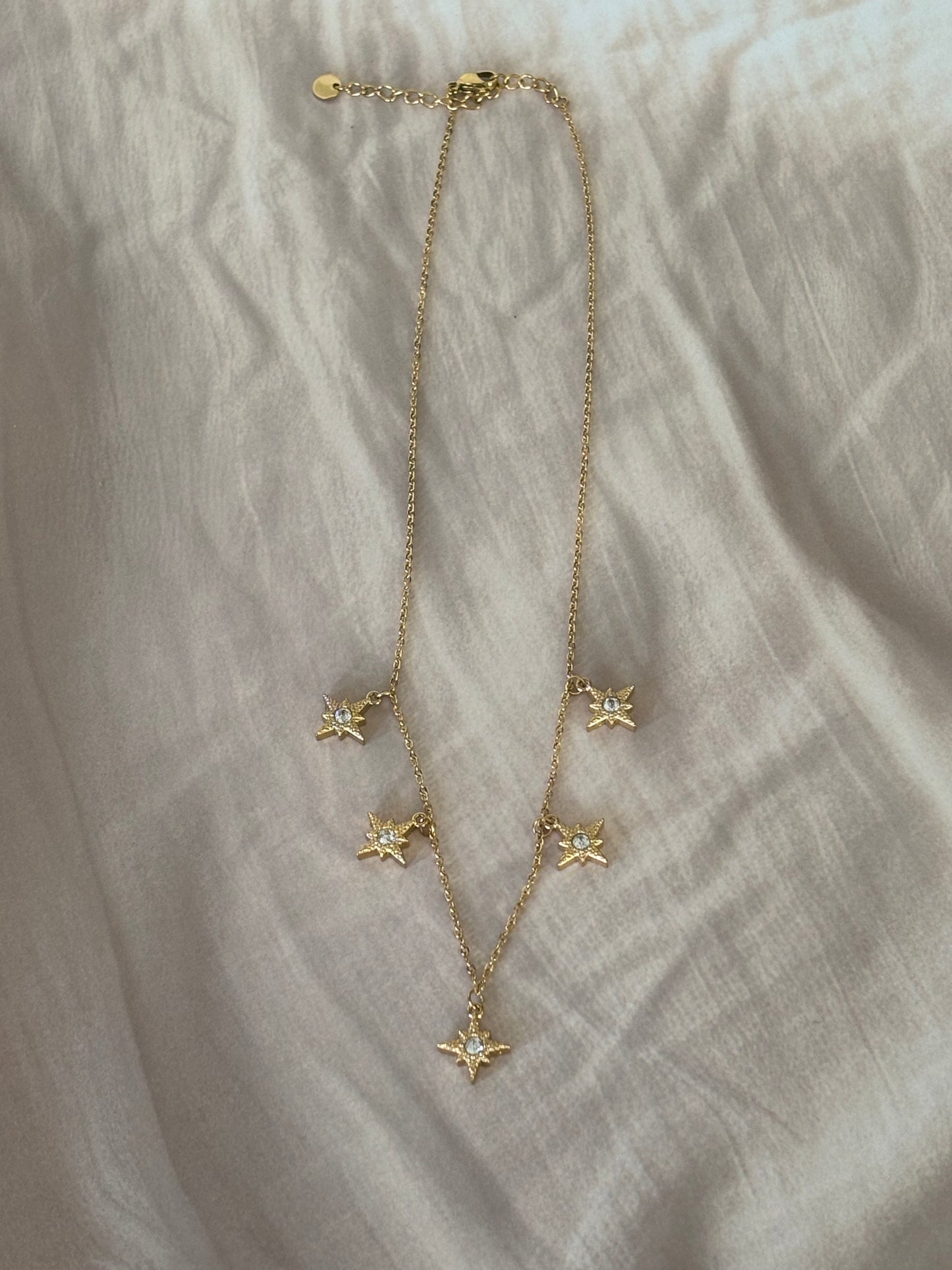 Golden starry star Necklace