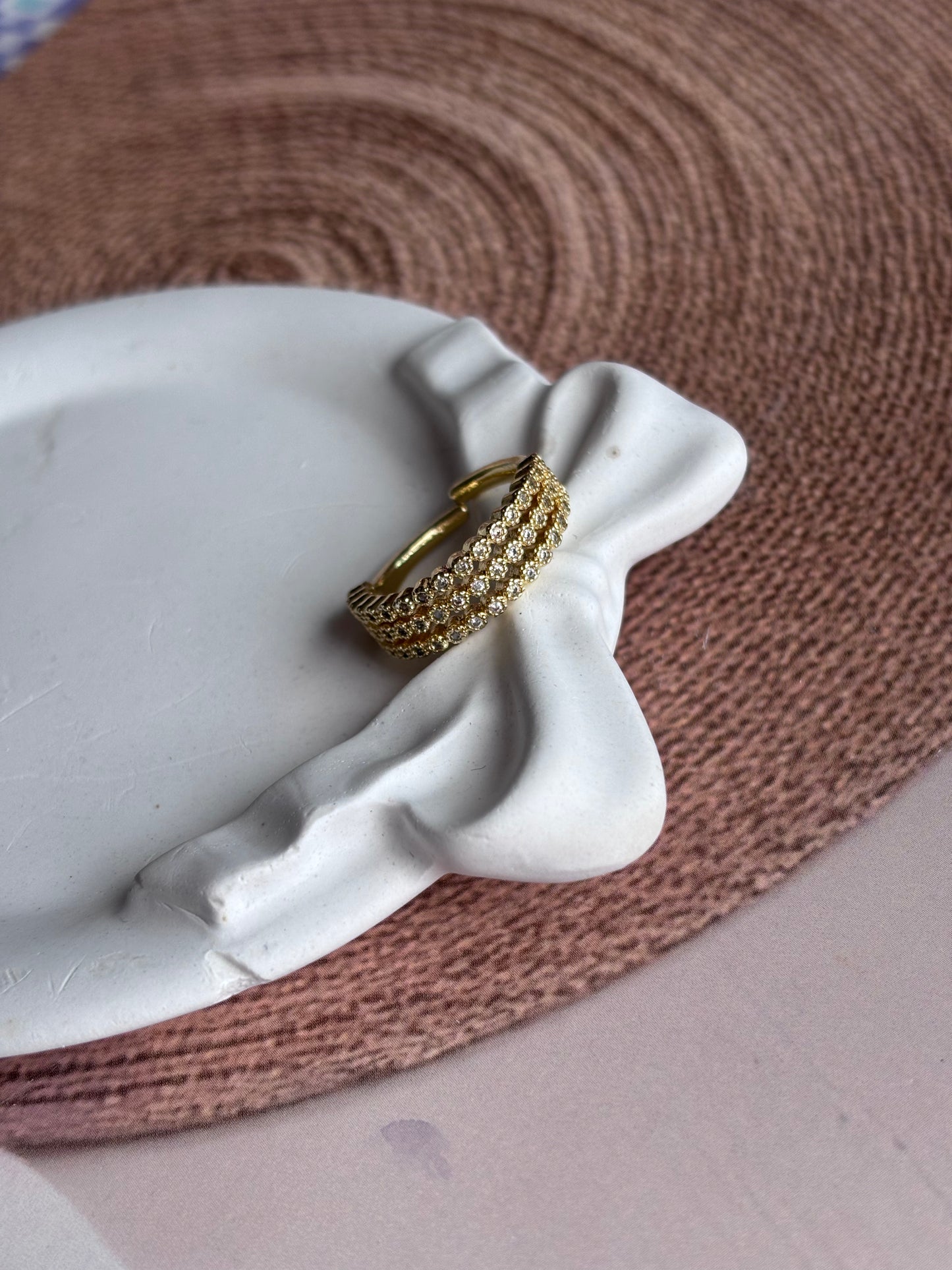 Round 3 LINE AD studded ring