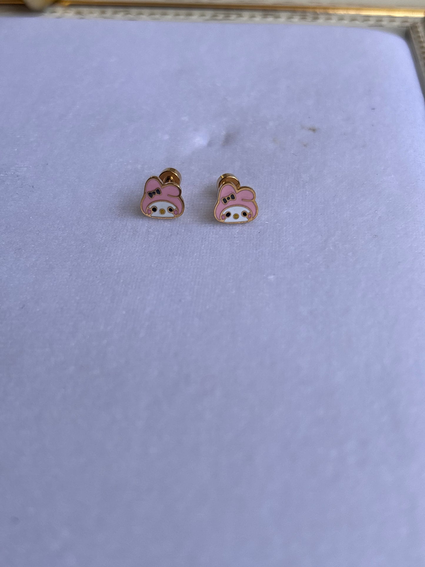Pink Labubu studs