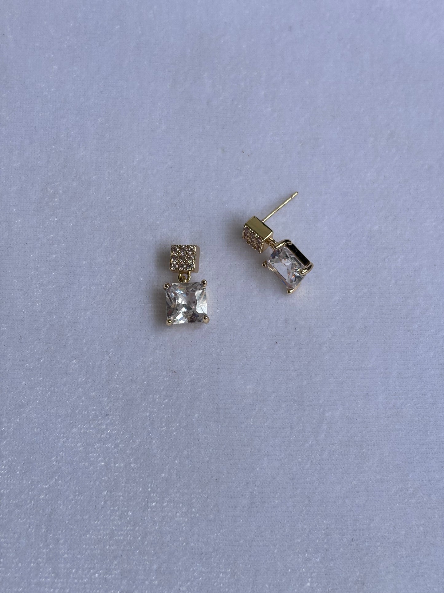 Crystal Studs with plain dangle stone