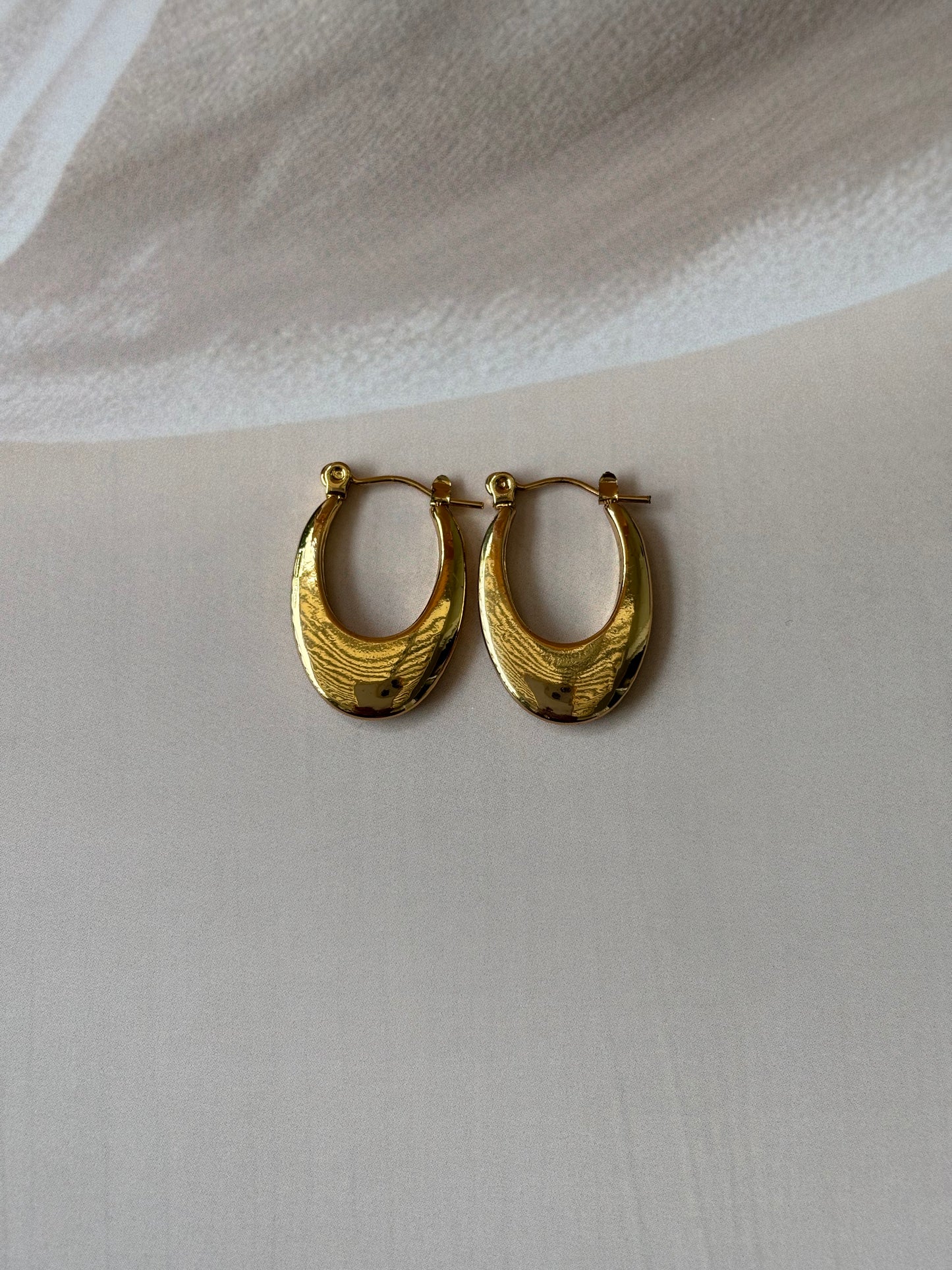 Golden Oval narrow hoops.