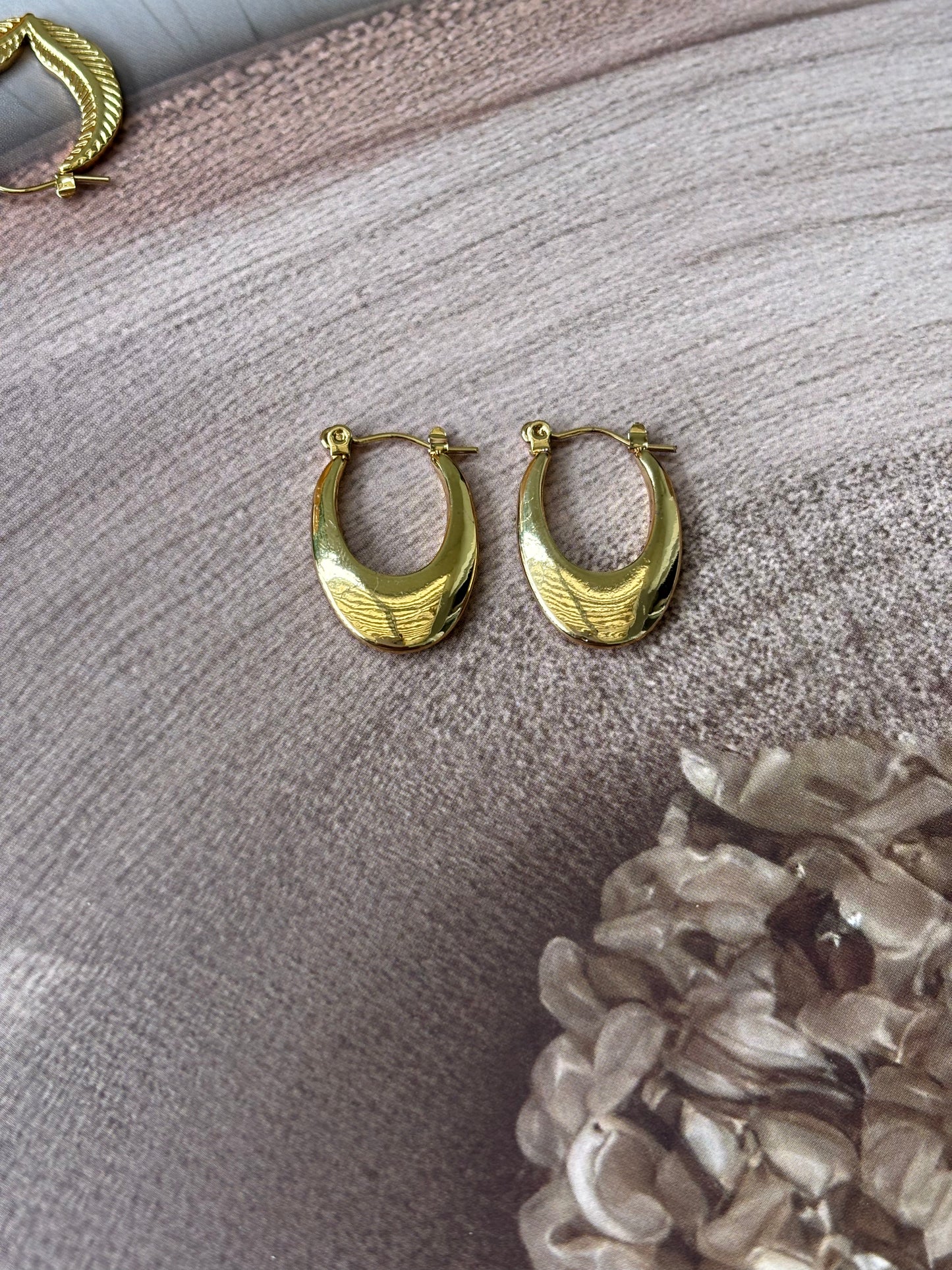 Golden Oval narrow hoops.