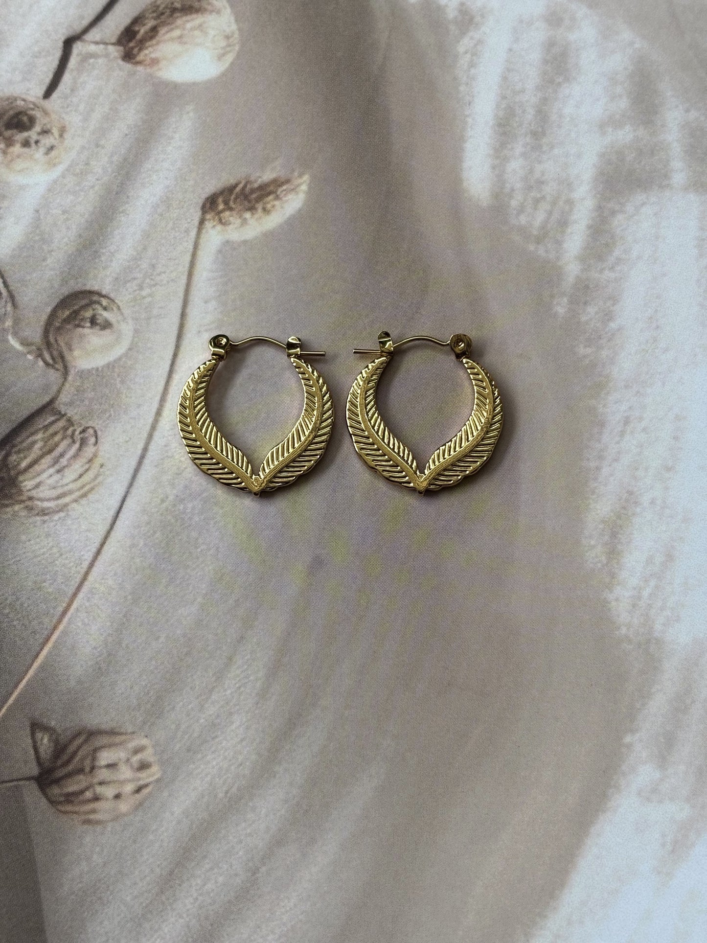 Golden Inside leaf hoops
