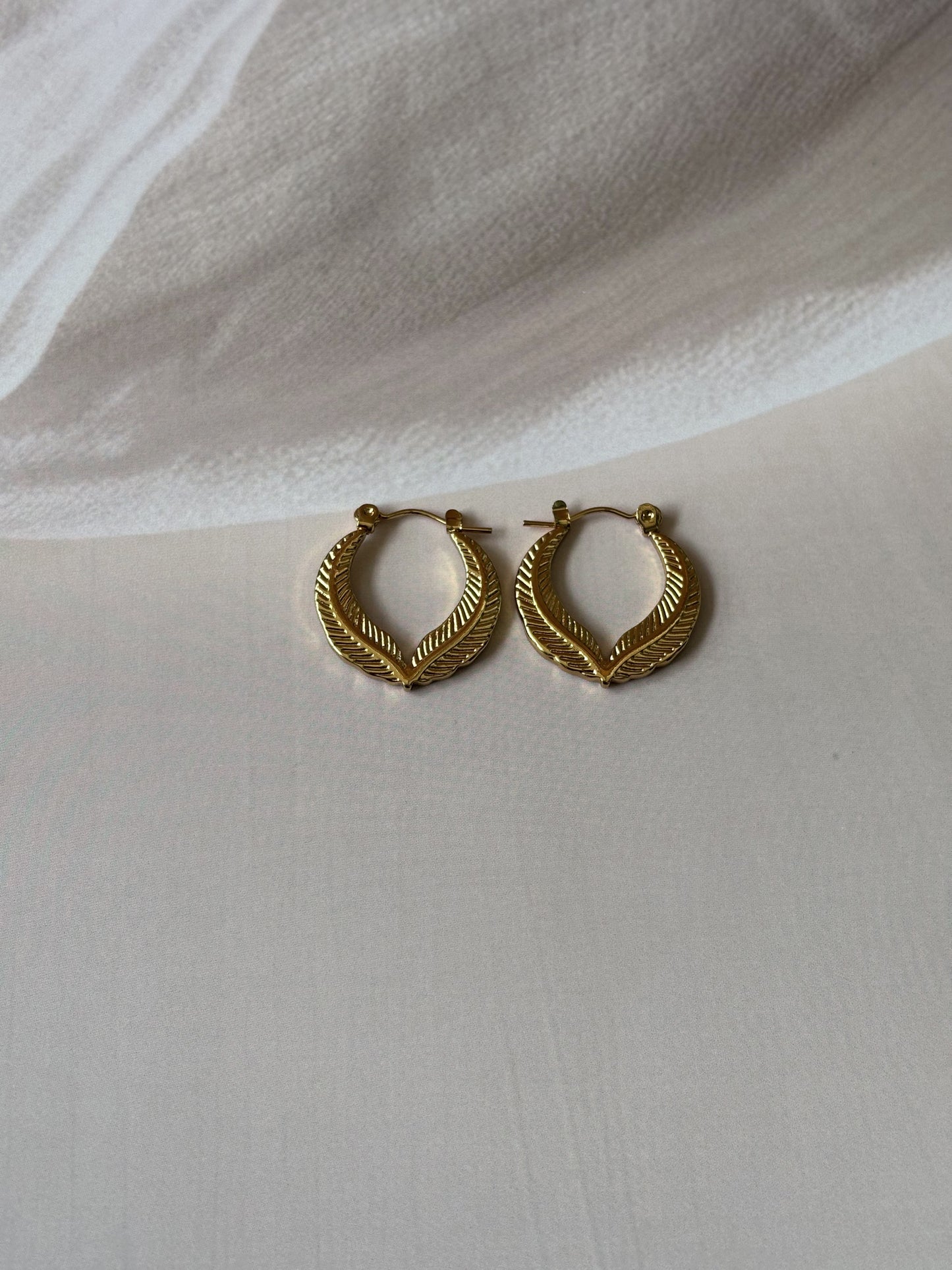 Golden Inside leaf hoops