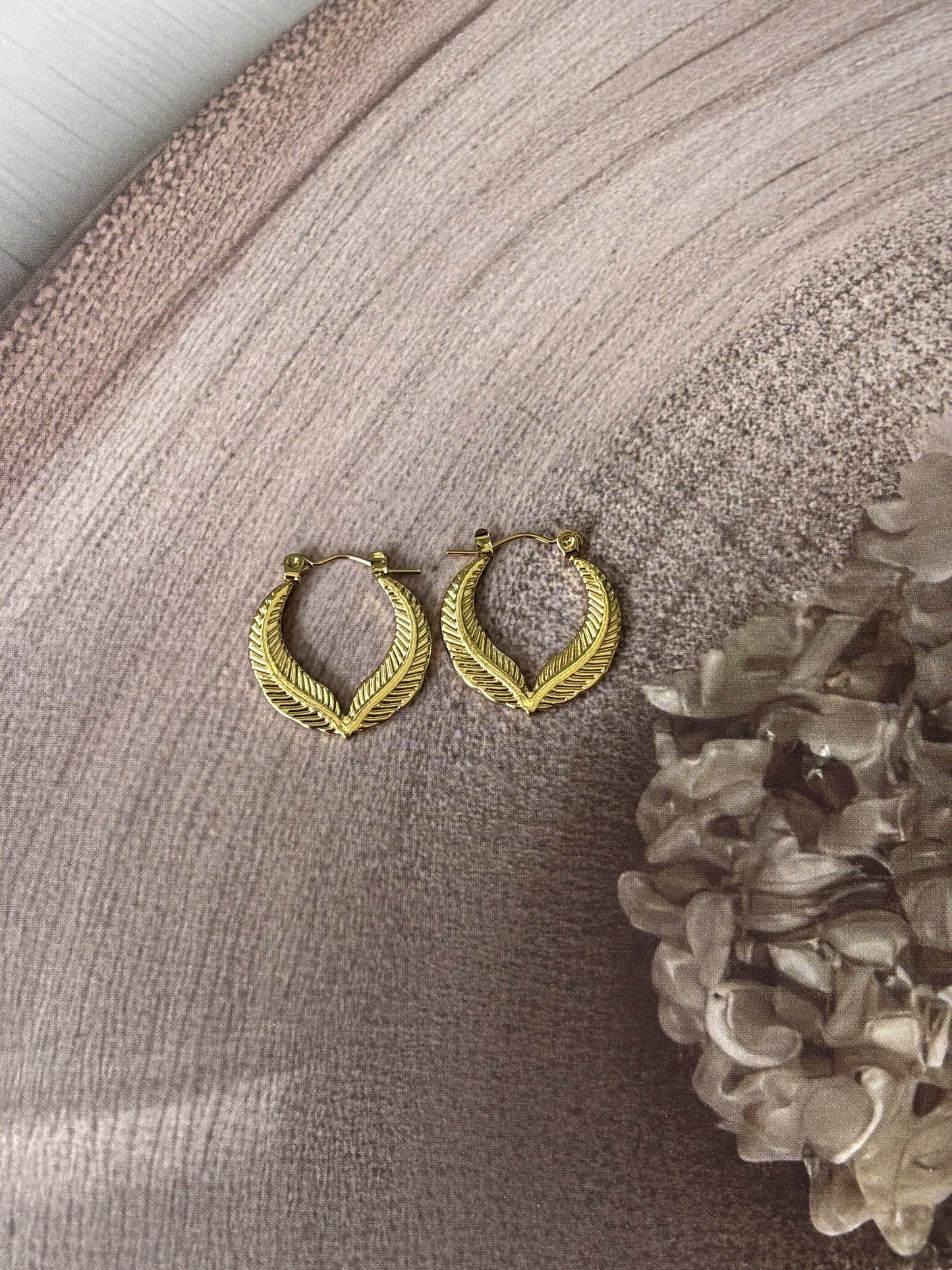 Golden Inside leaf hoops