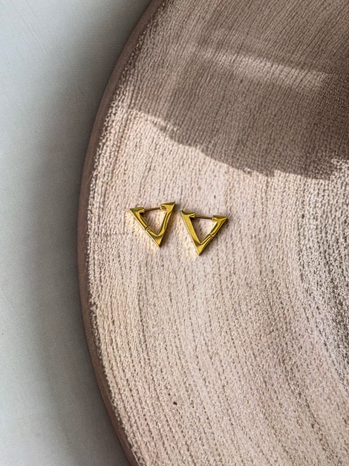 Golden triangle bali style hoops
