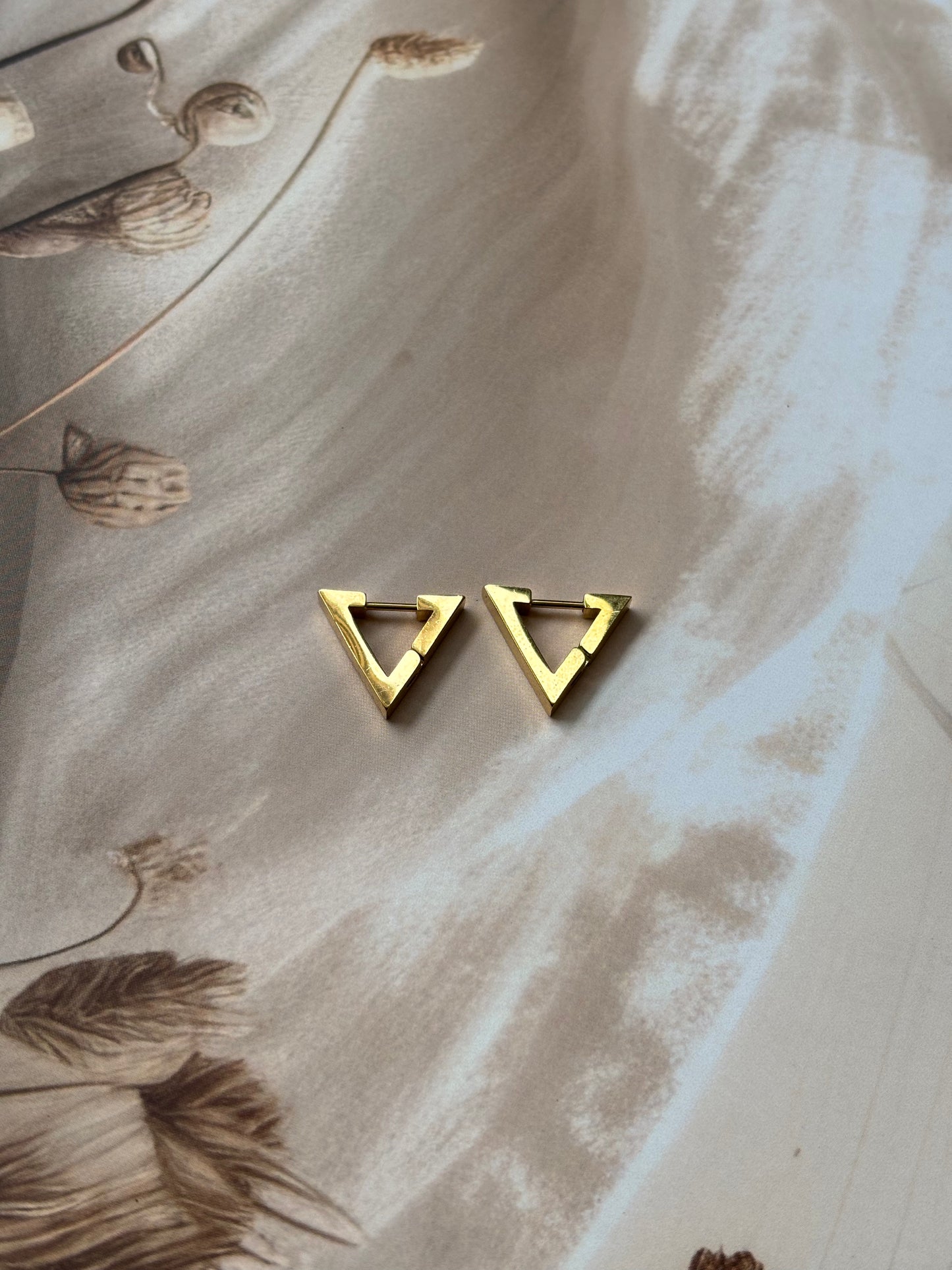 Golden triangle bali style hoops