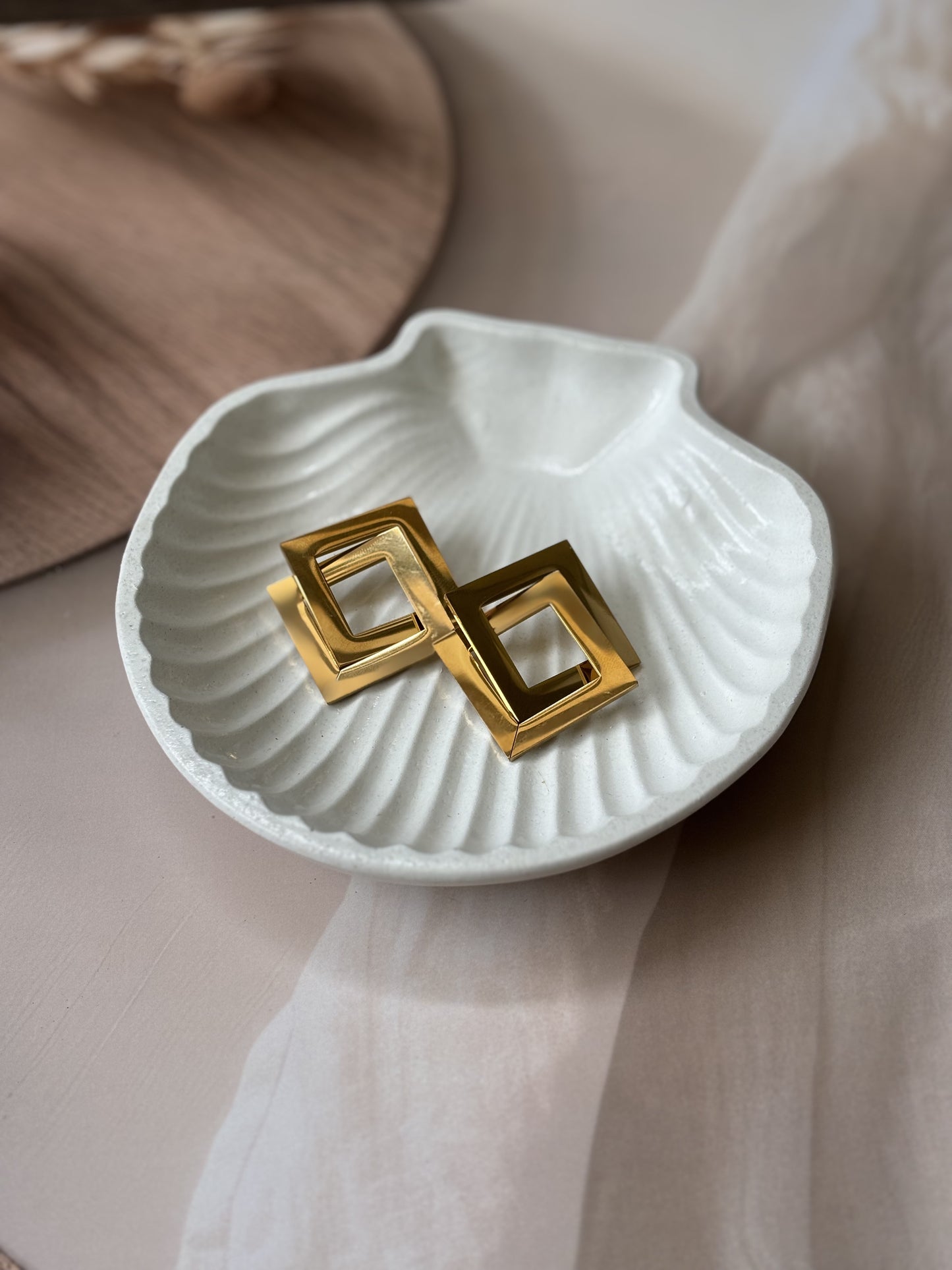 Layered square earrings