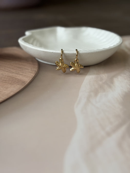 Golden starfish earrings