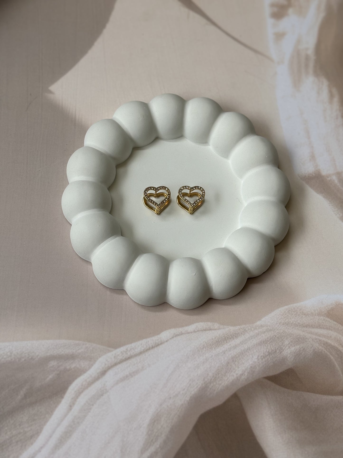Golden Hollow heart studs