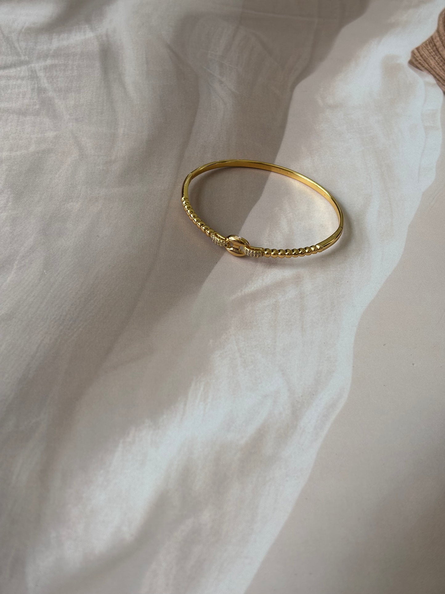 Golden AD Ball studs sleek bracelet