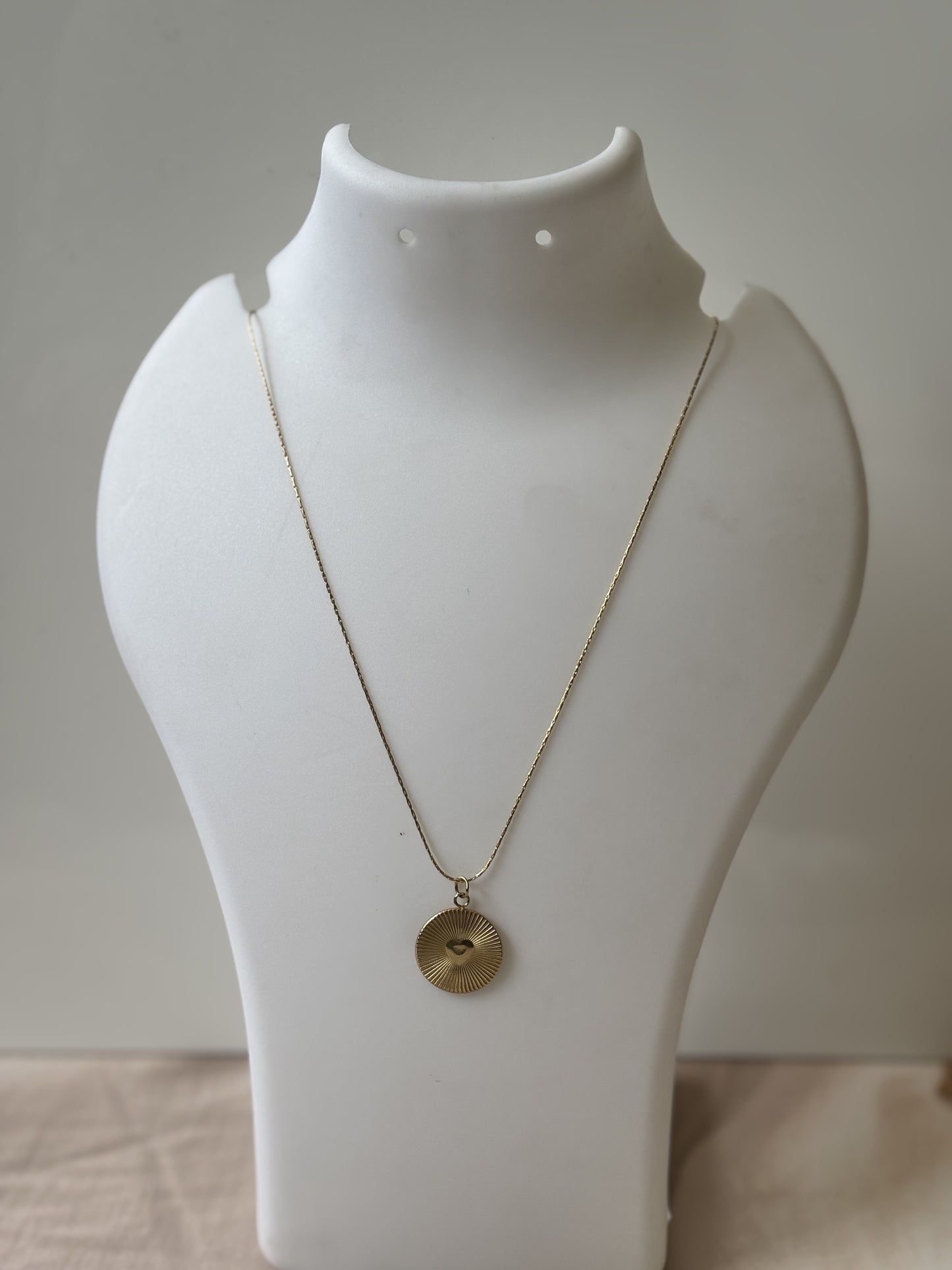 Golden coin heart necklace