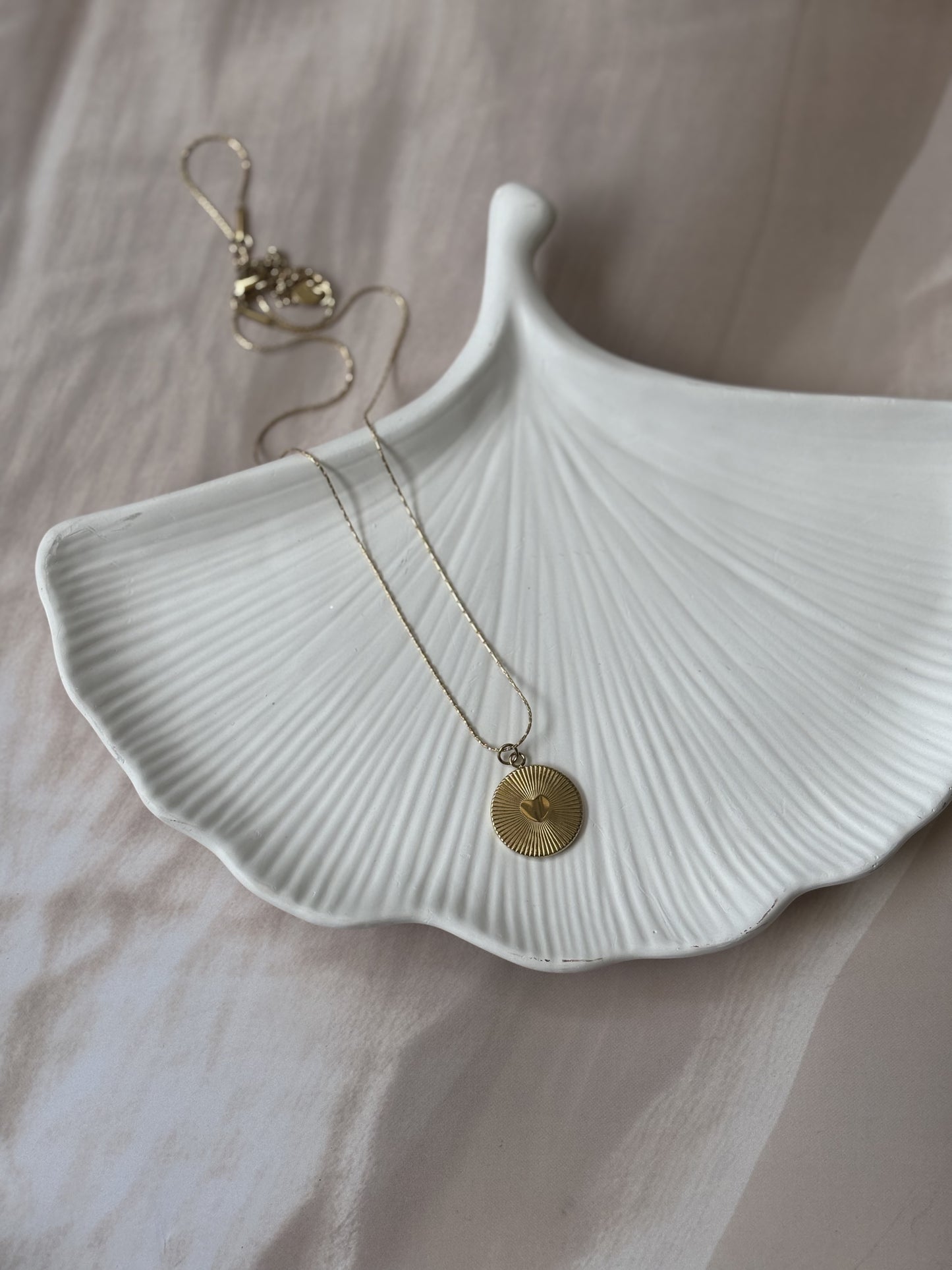Golden coin heart necklace