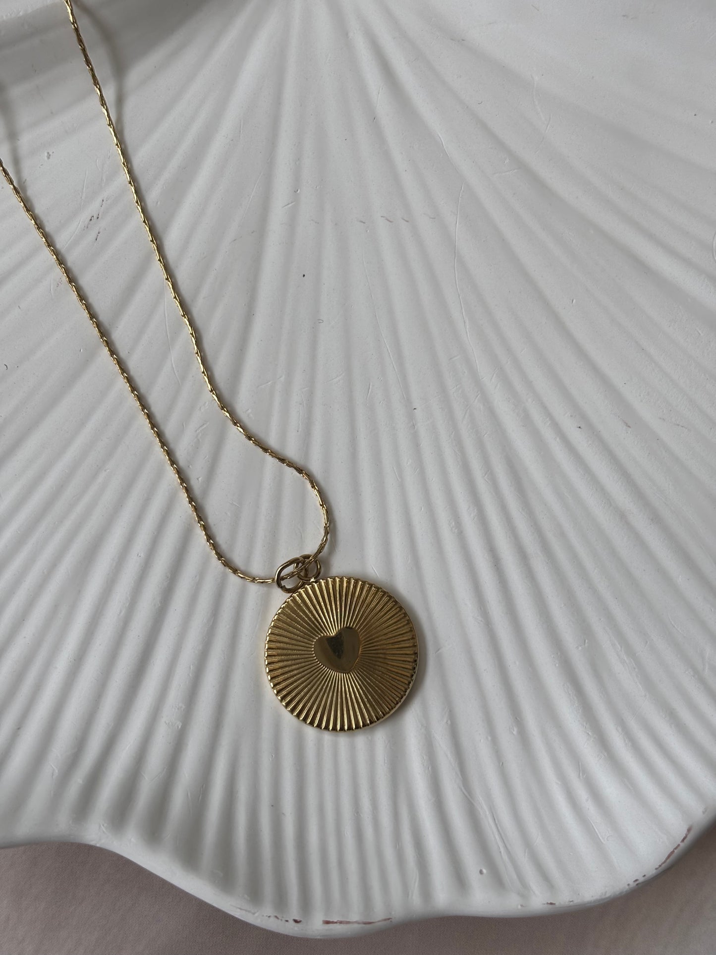 Golden coin heart necklace