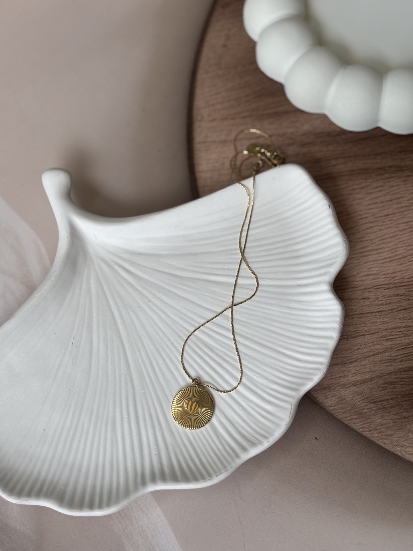 Golden coin heart necklace