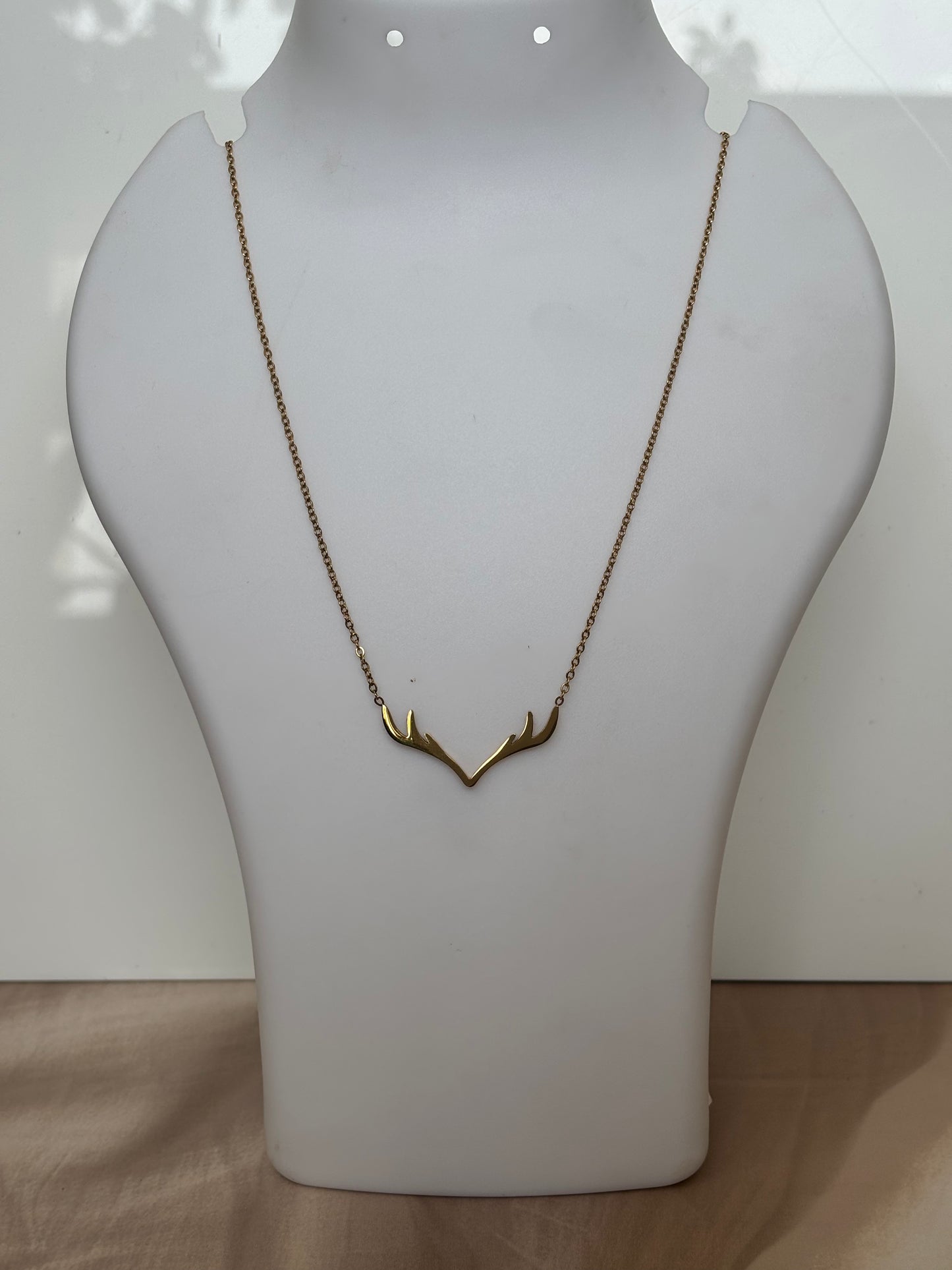 Golden Deer Antler Necklace