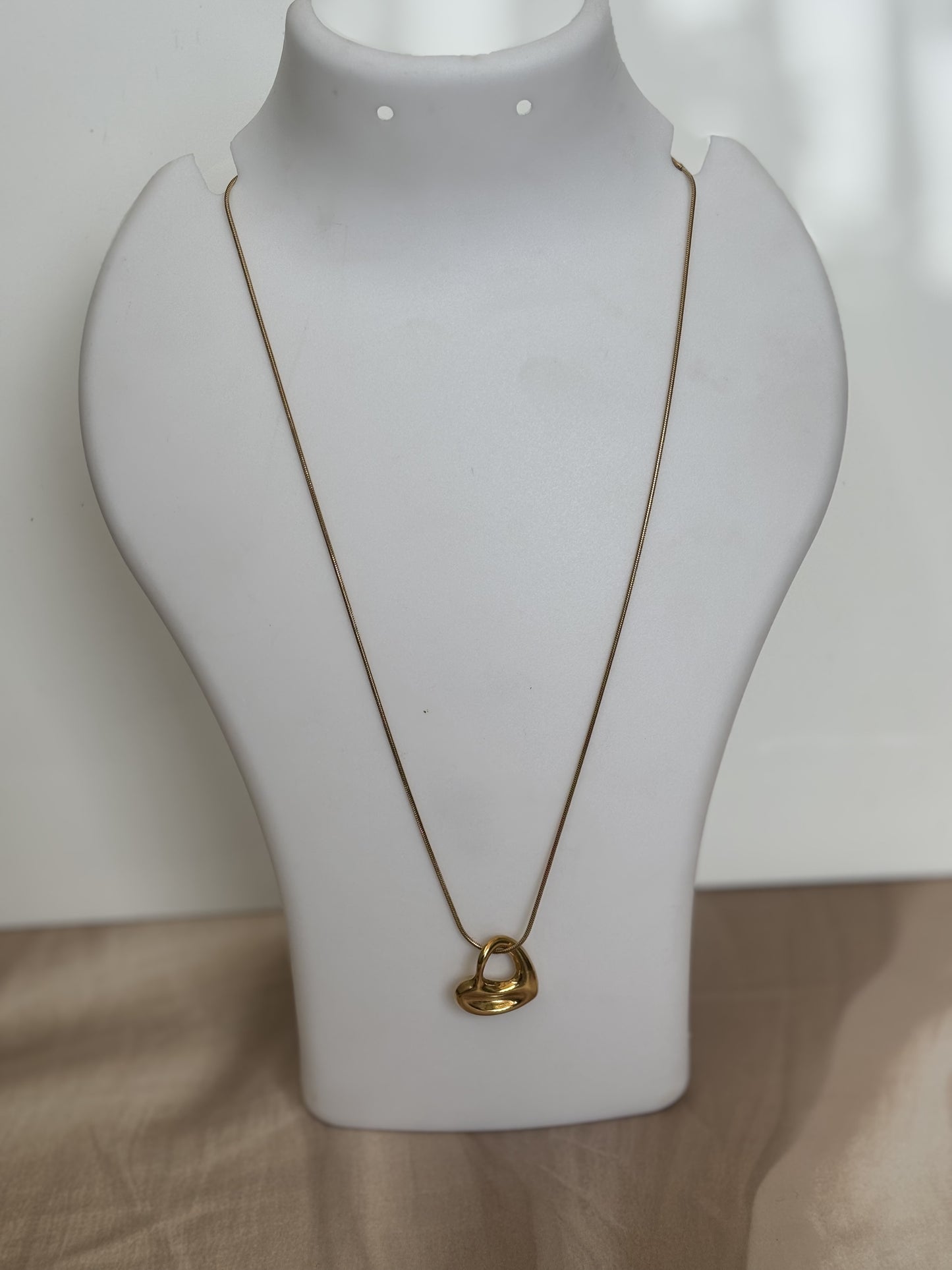 Golden Hollow Heart Necklace