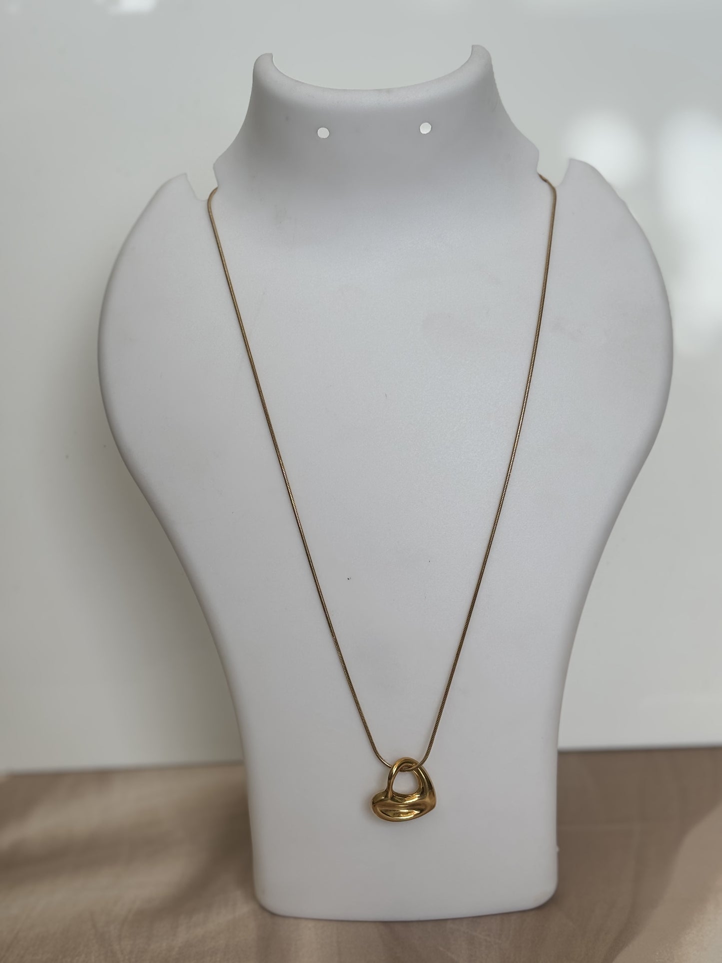 Golden Hollow Heart Necklace