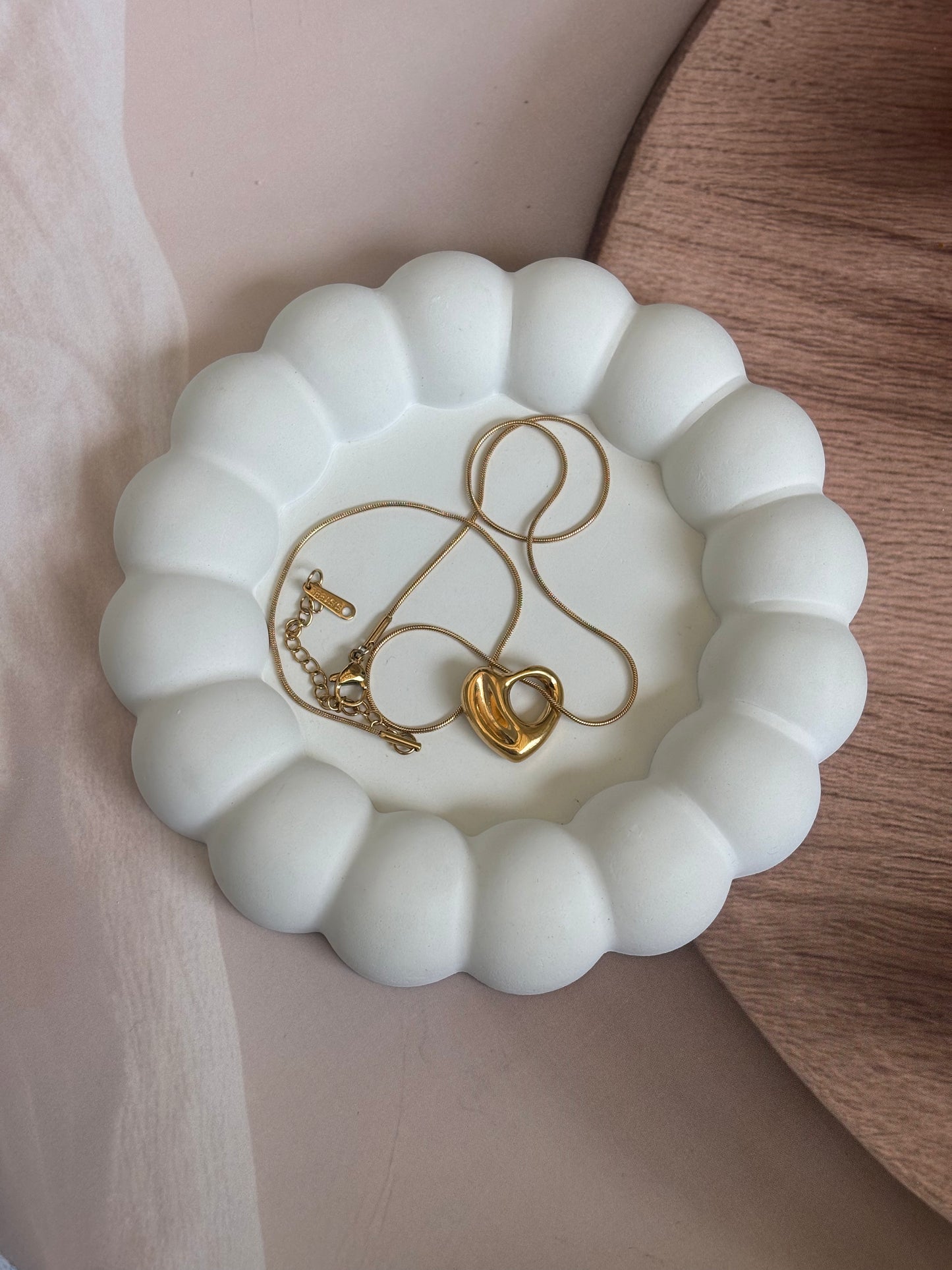 Golden Hollow Heart Necklace