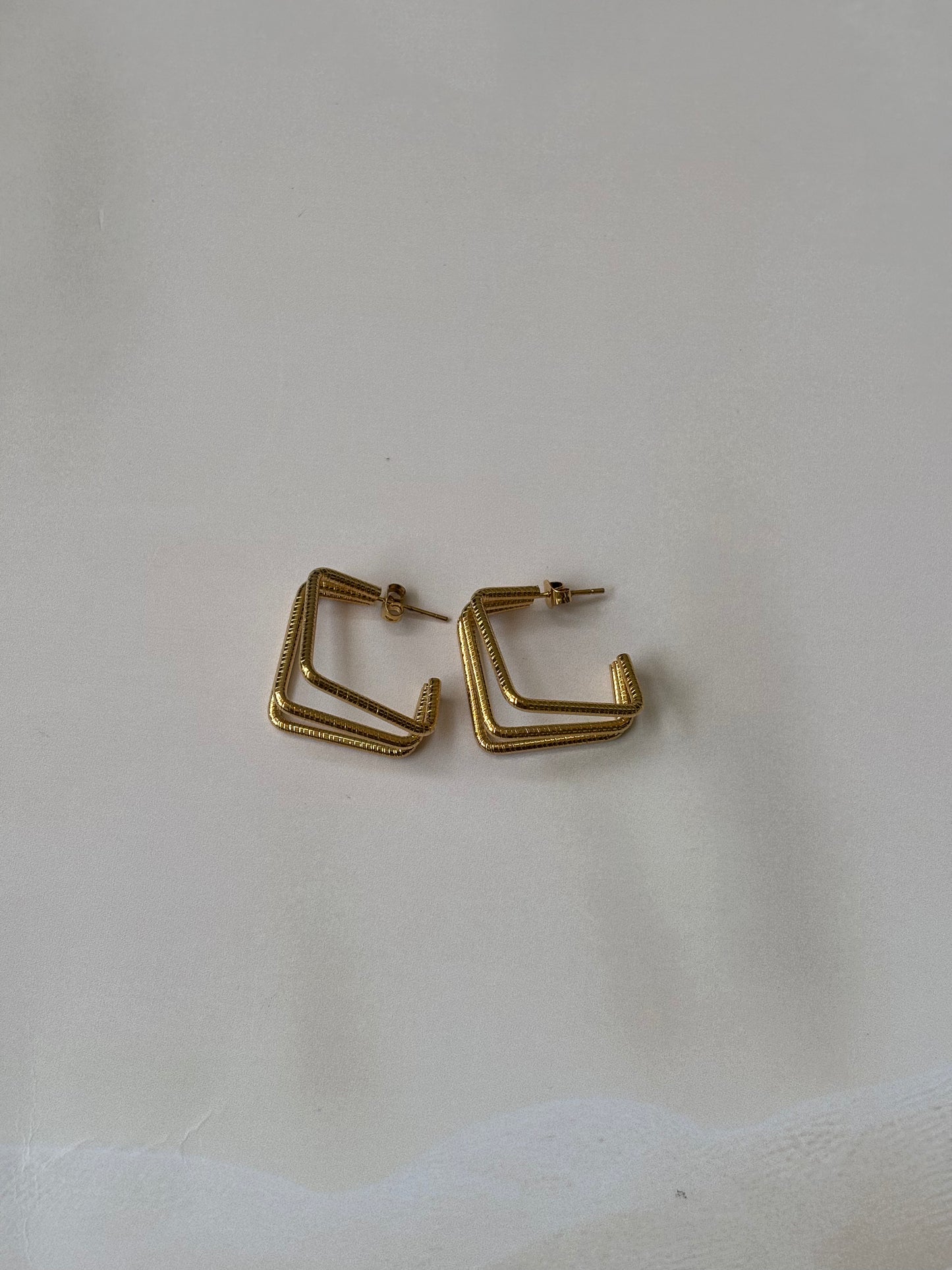 Golden Half square earrings