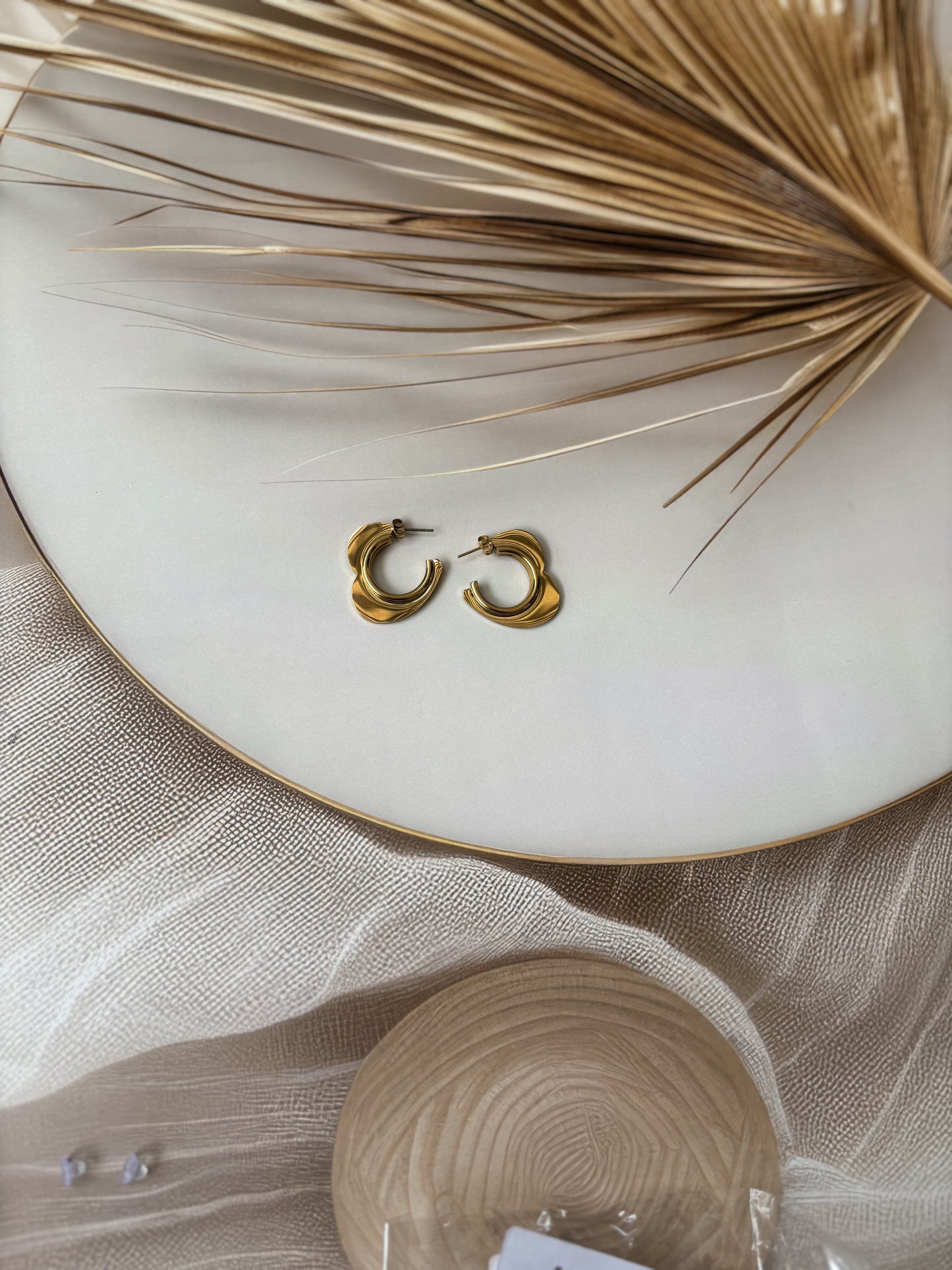 Golden Half heart shape earrings