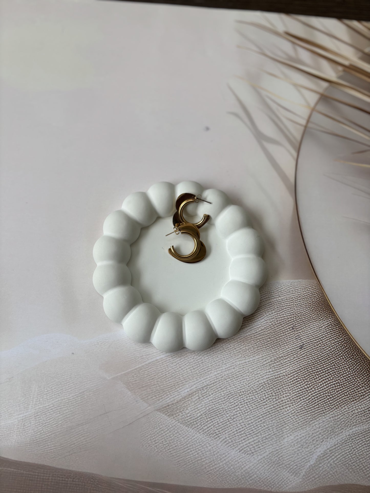 Golden Half heart shape earrings