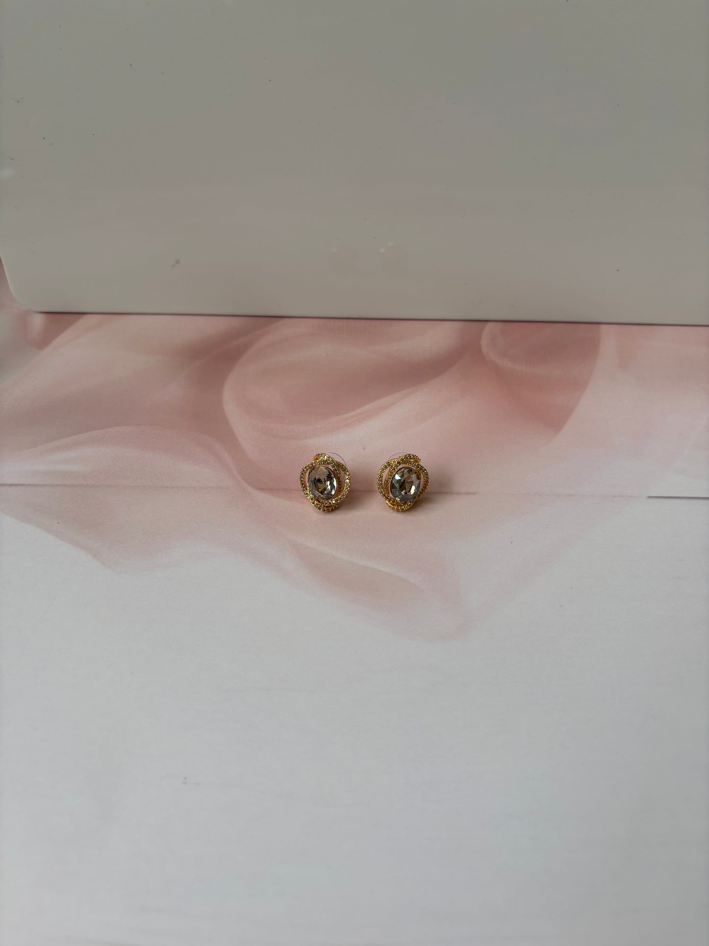 Universe amber stone studs