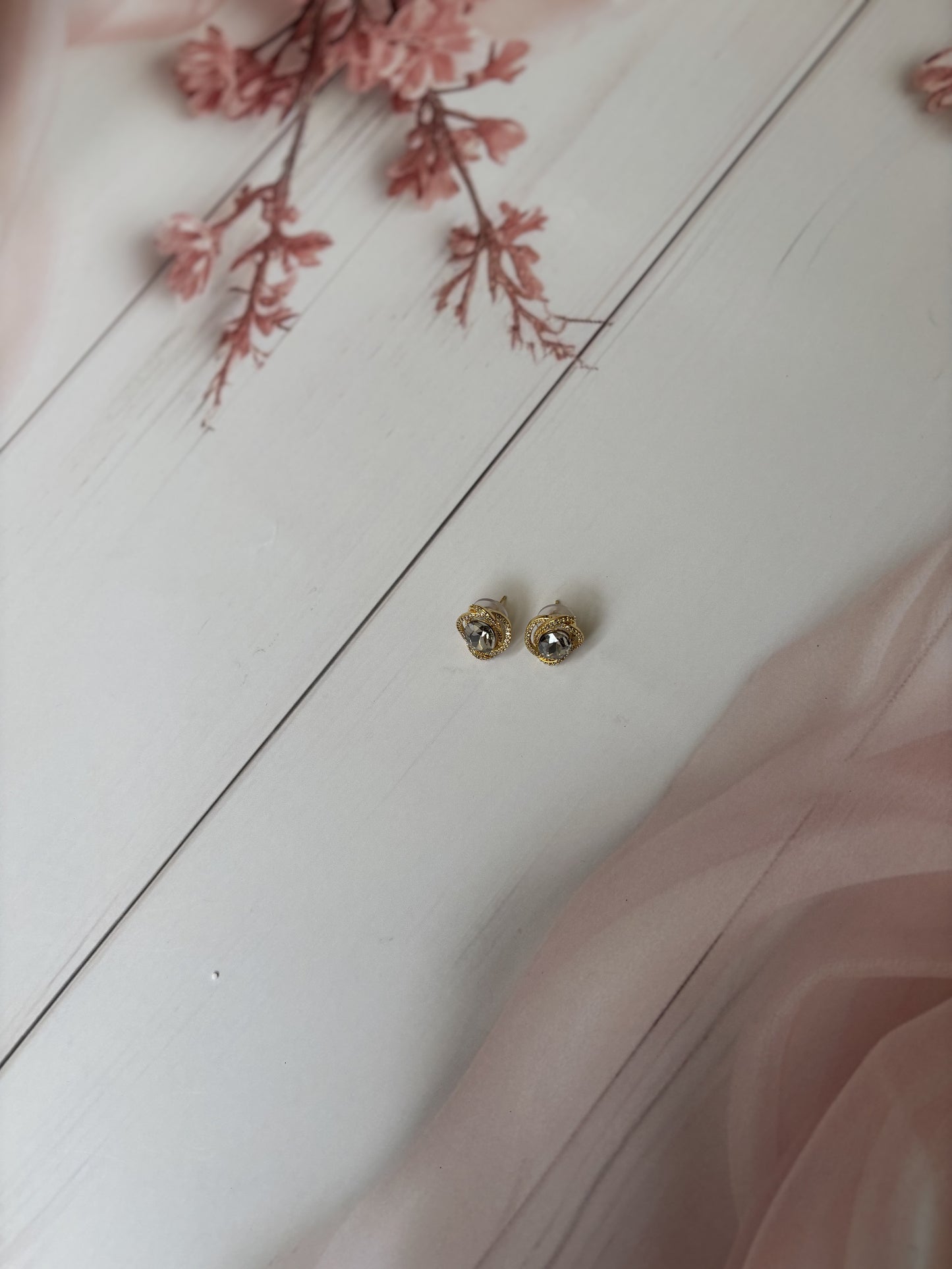 Universe amber stone studs