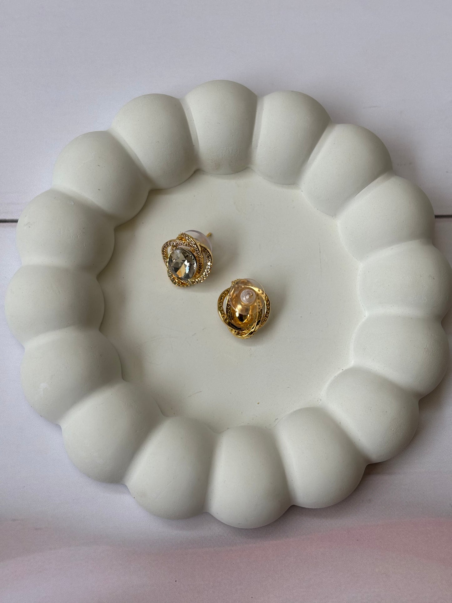 Universe amber stone studs