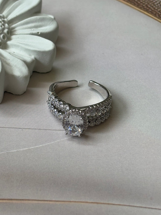 Silver AD Engage me Ring