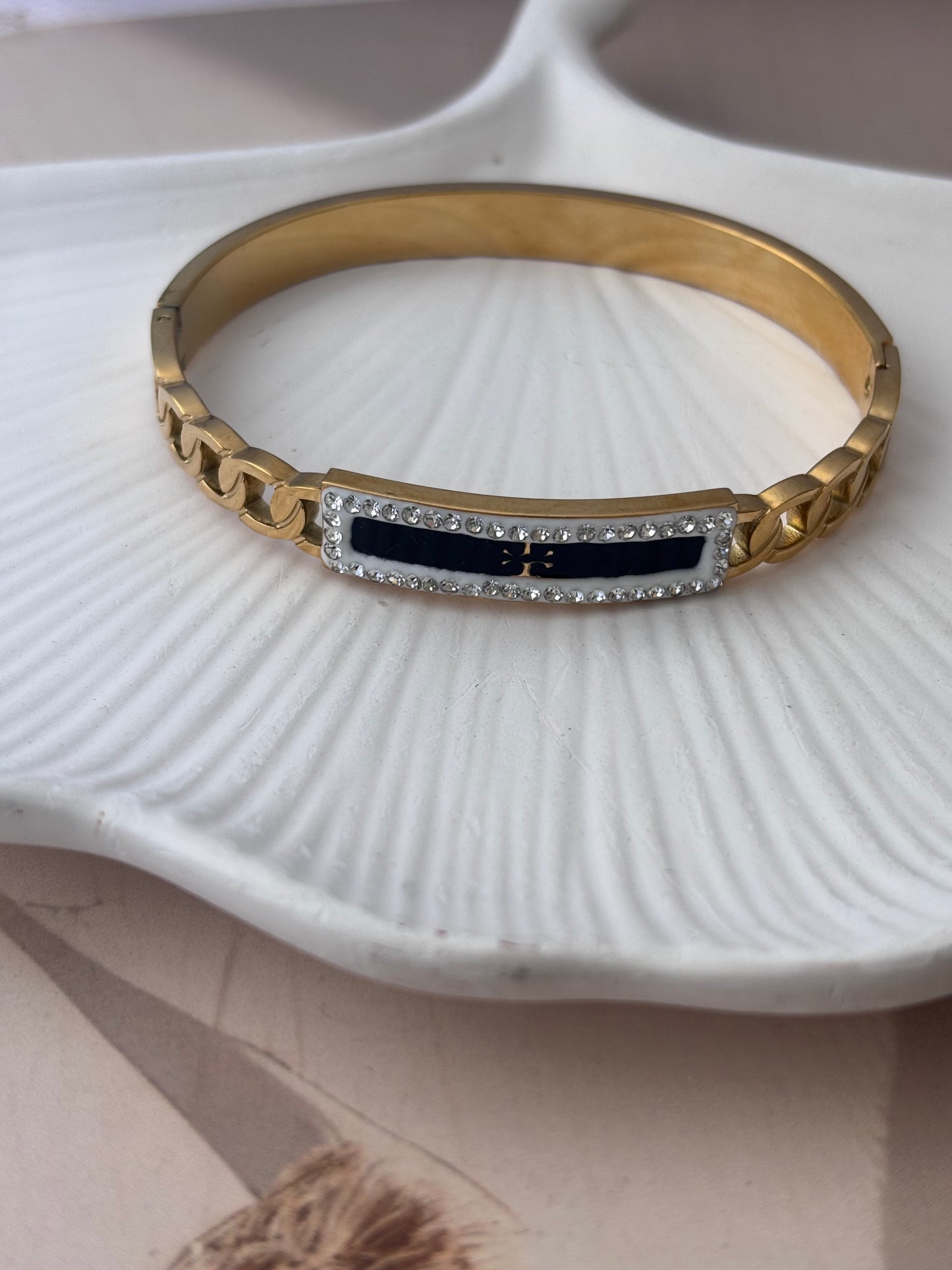 Cuban Black and studs cubic design kada