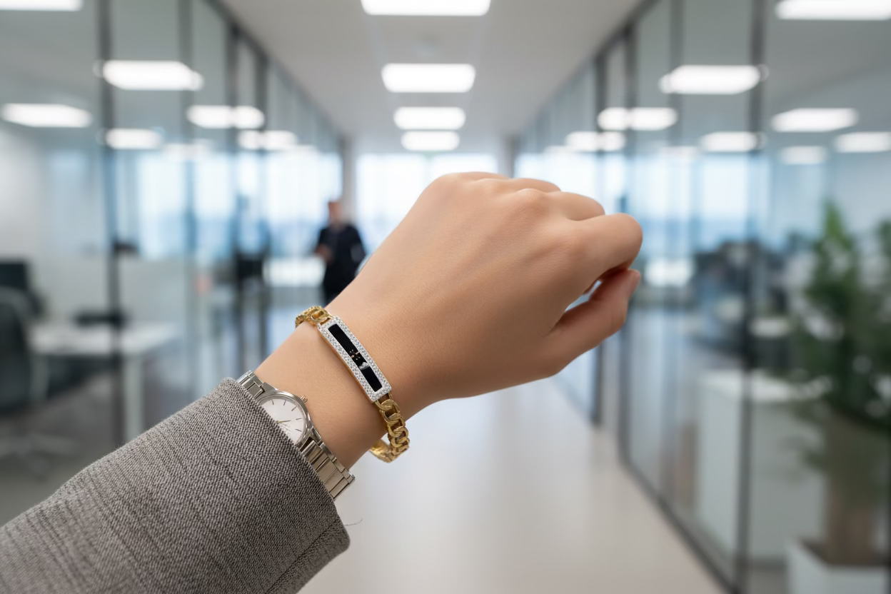 Cuban Black and studs cubic design kada