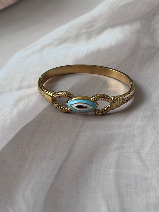 Heavy blue evil eye kada