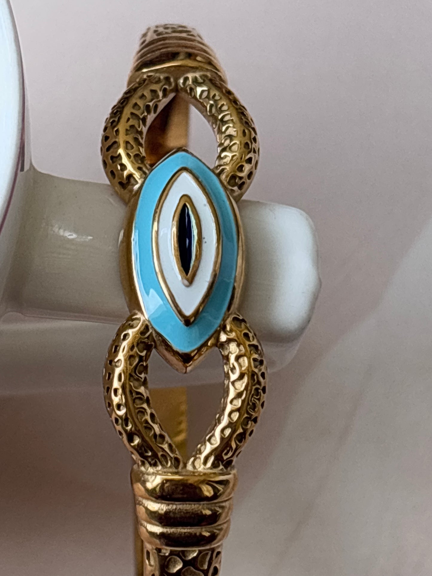 Heavy blue evil eye kada