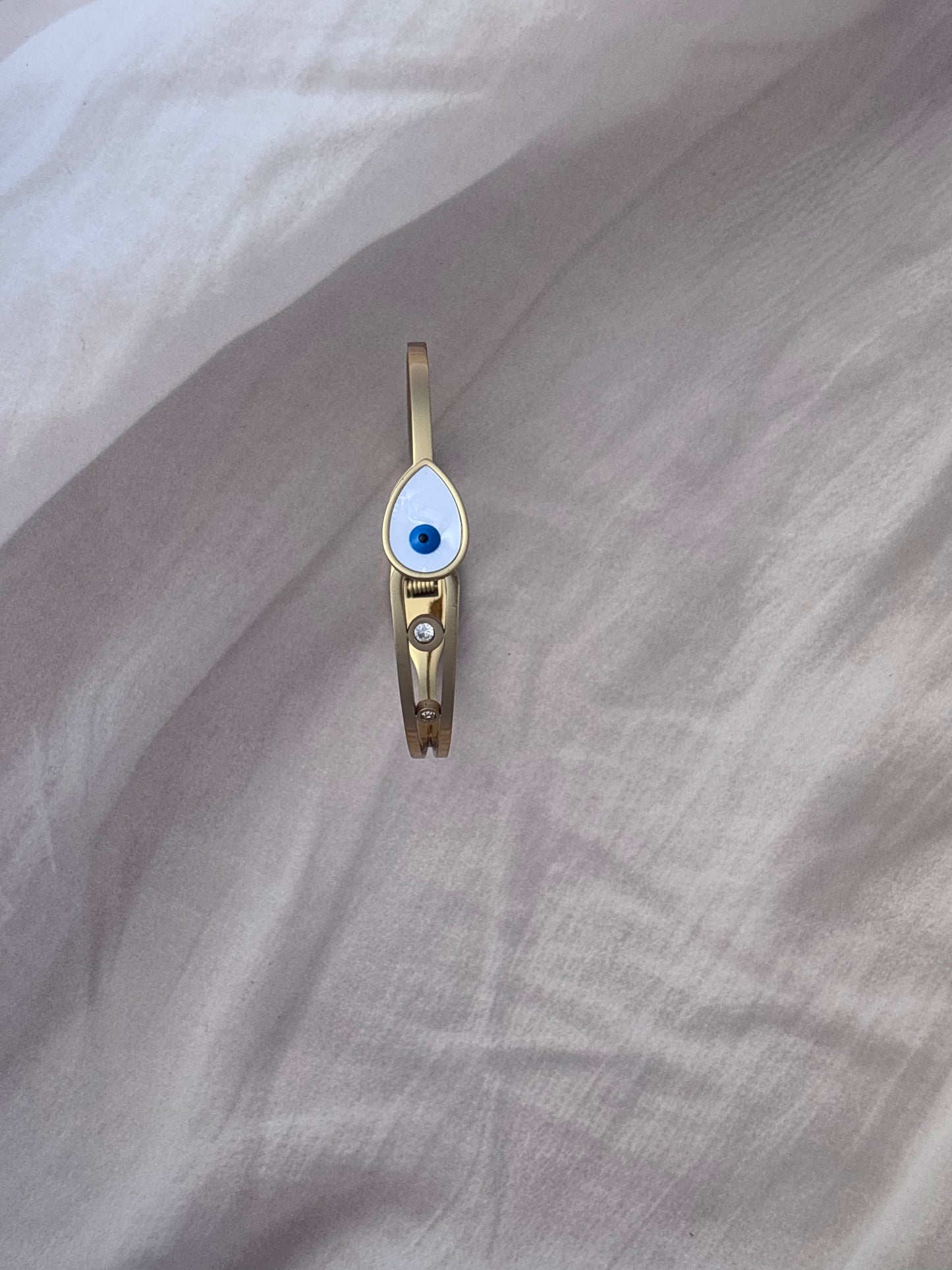 White drop evil eye openable kada