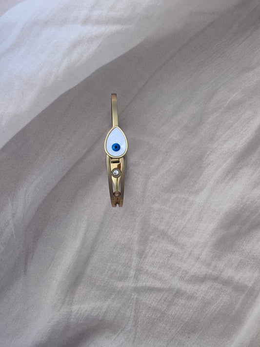 White drop evil eye openable kada