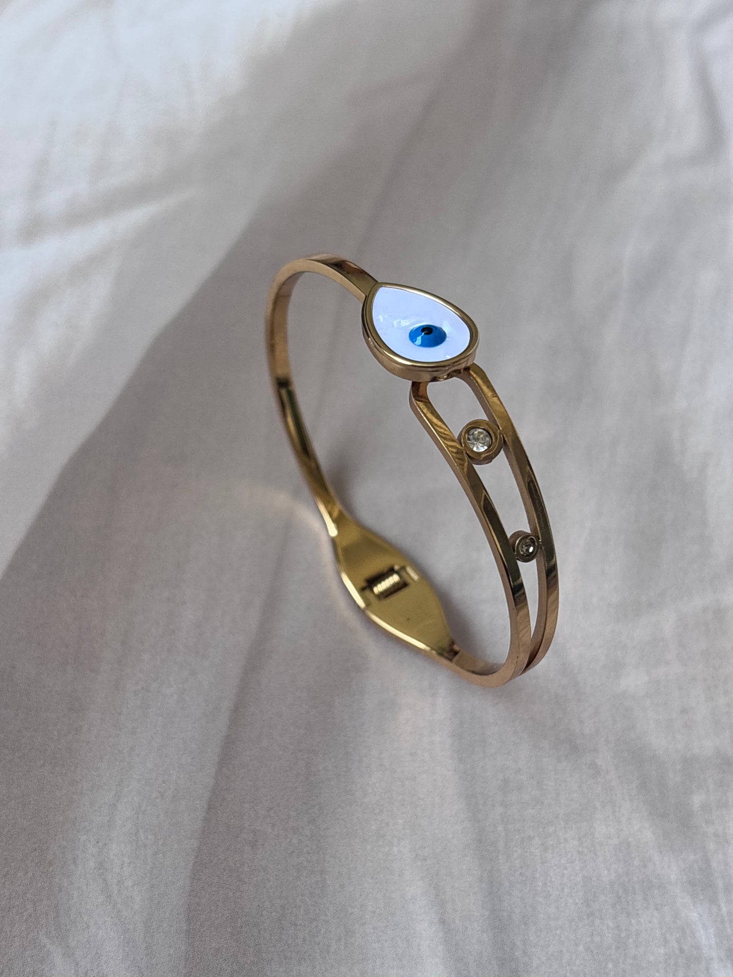 White drop evil eye openable kada