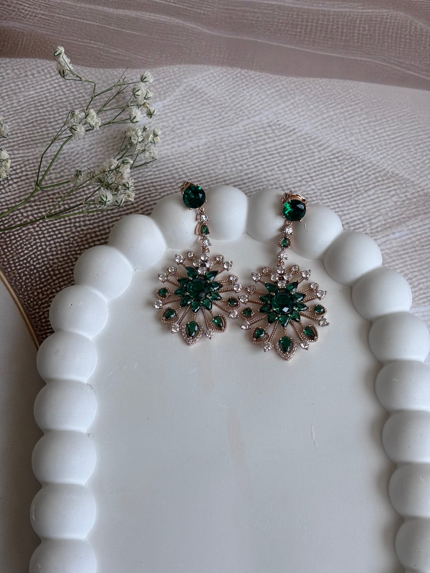 Green Queen Studded Earrings
